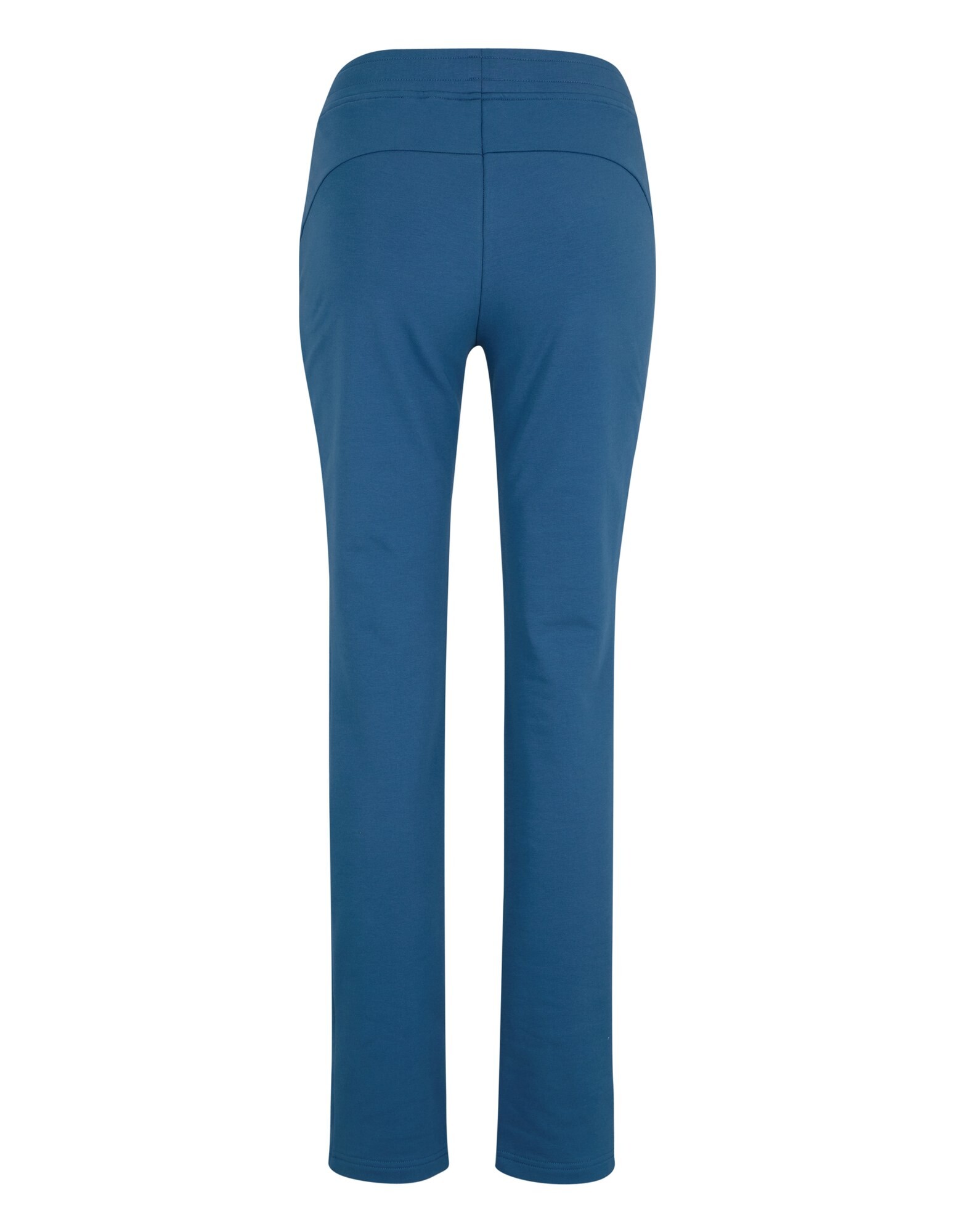Rückansicht einer bequemen blauen Freizeithose mit elegantem Design.