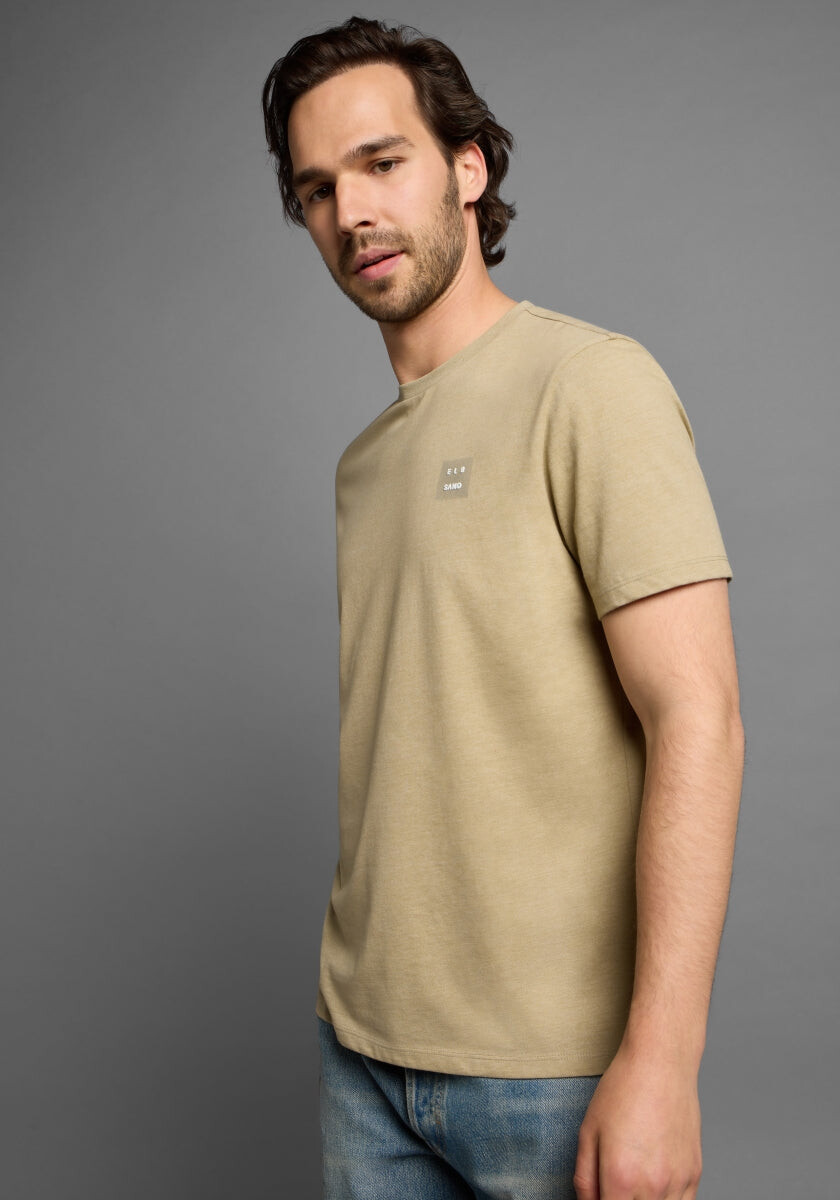 Tio T-Shirt regular fit von Elbsand in Desert Brown Melange