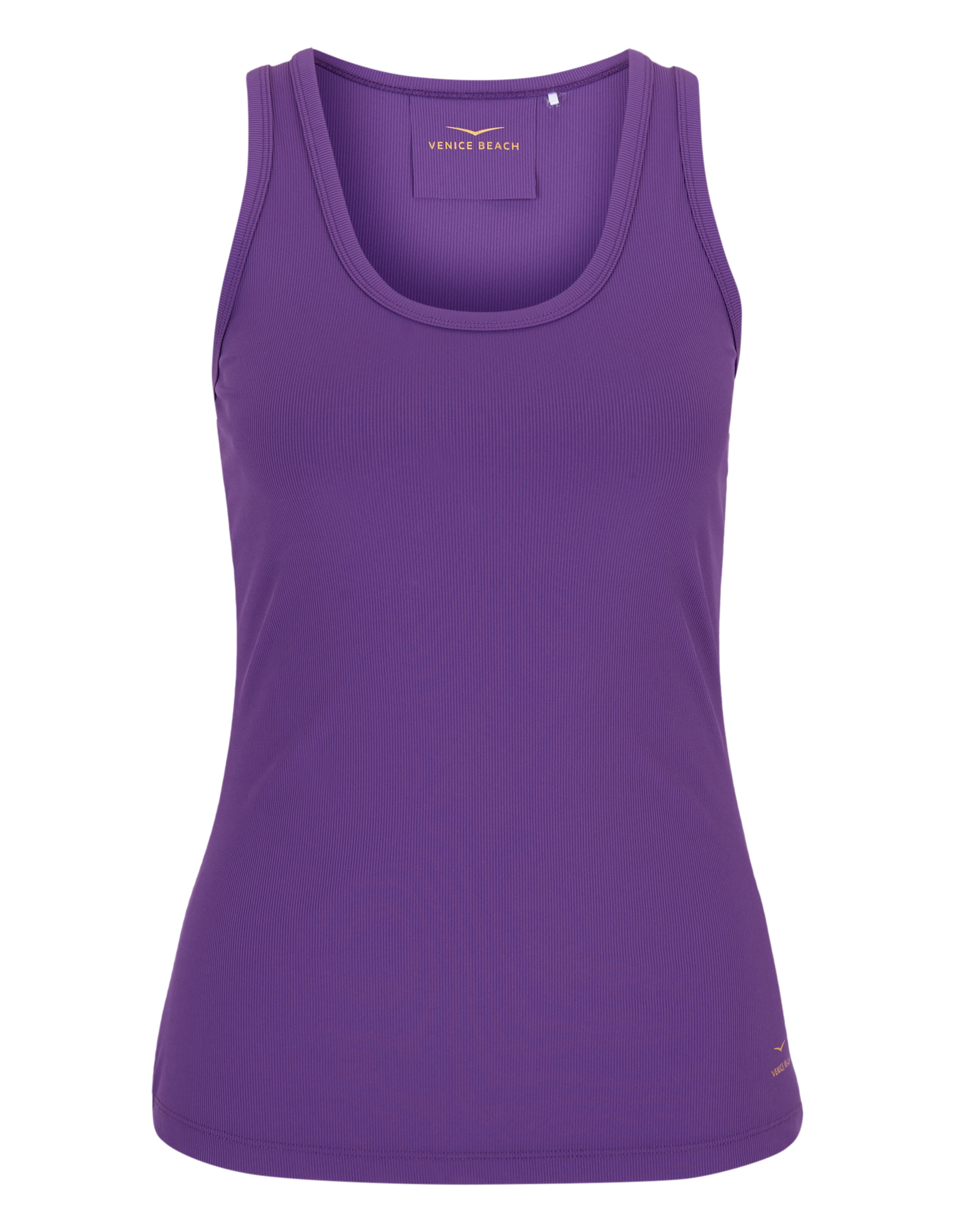 Lilafarbenes, geripptes Tanktop von Venice Beach, perfekt für Freizeitkleidung.