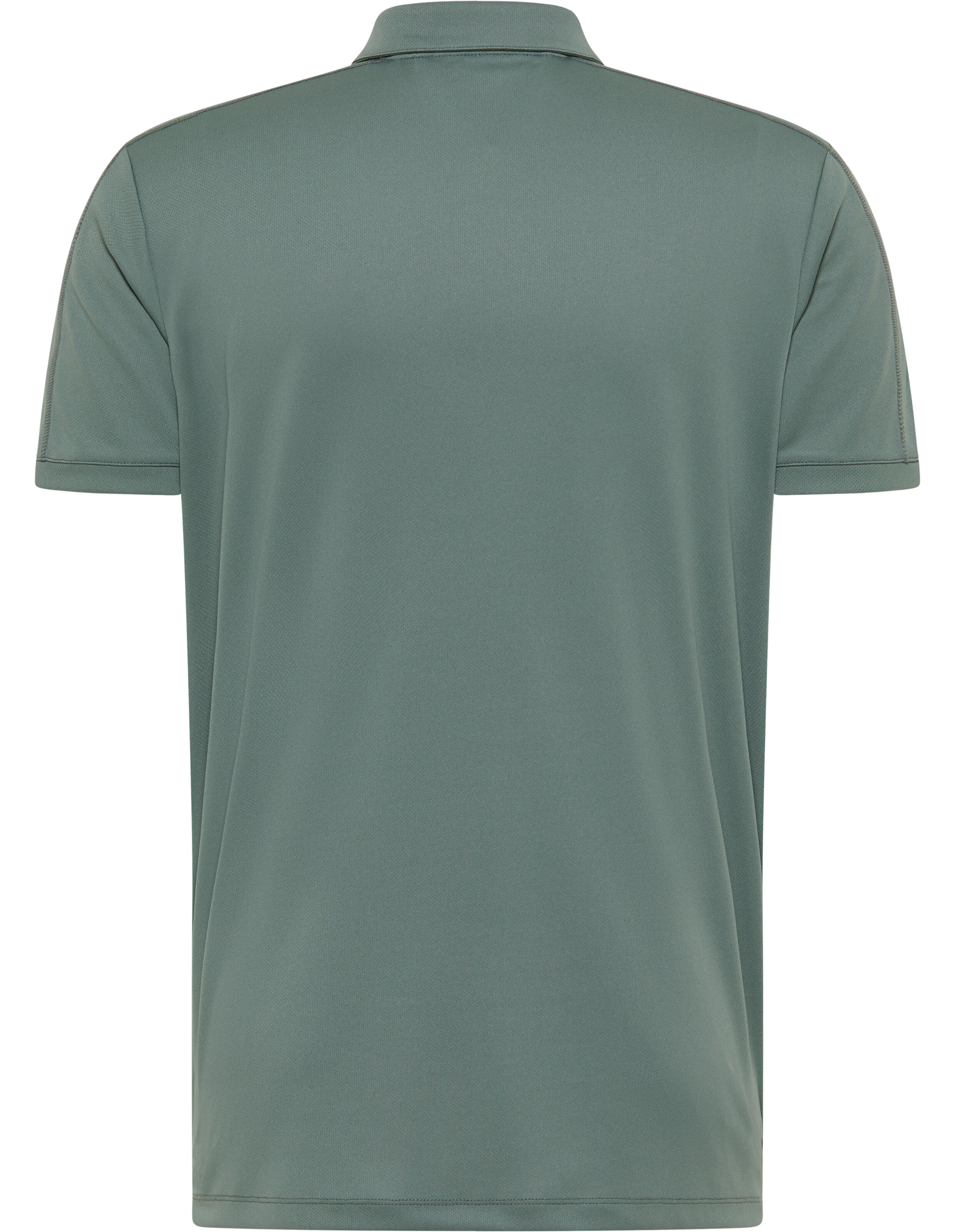 Rückansicht eines lässigen grünen Poloshirts, perfekt für entspannte Ausflüge.