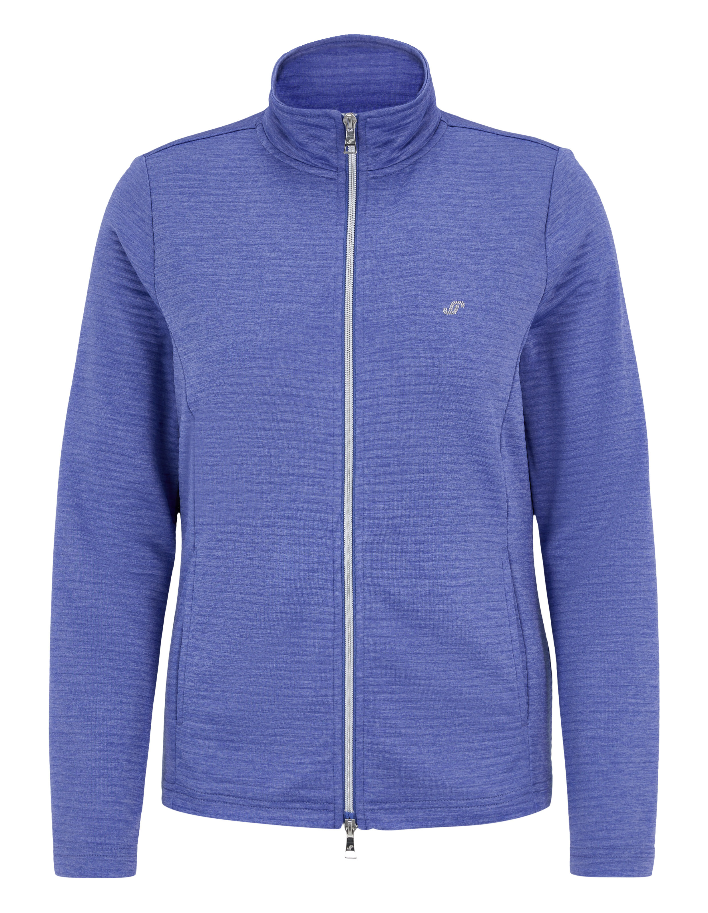 Gemütliche lila Jacke mit Reißverschluss und hohem Kragen, perfekt für die Freizeit.
