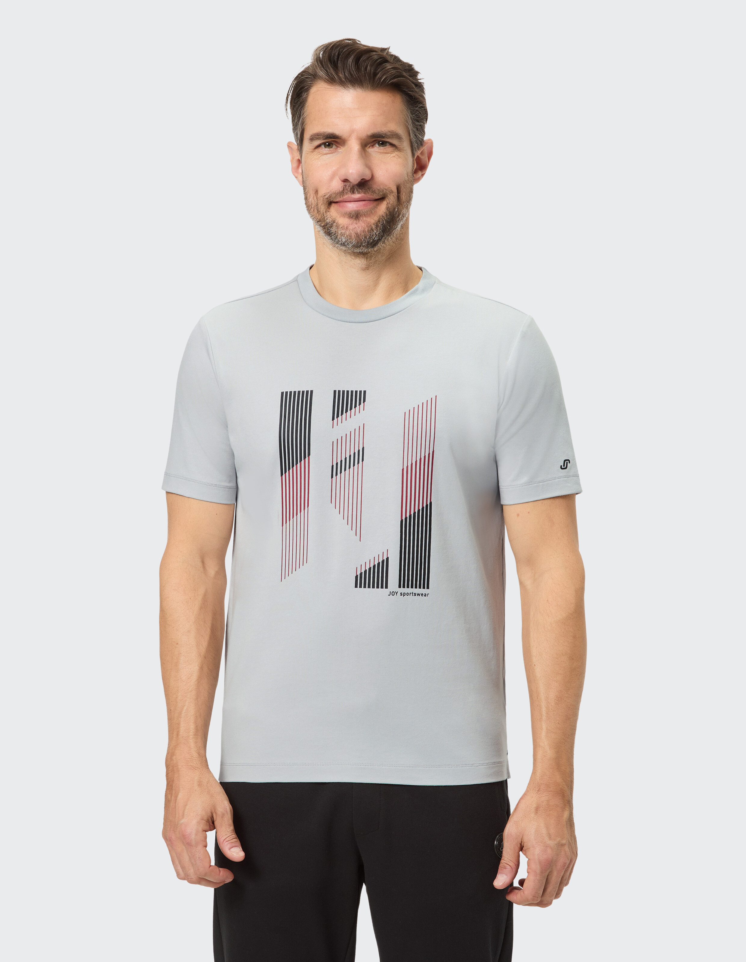 Hellgraues Herren-T-Shirt mit Grafikdruck, perfekt für die Freizeit.