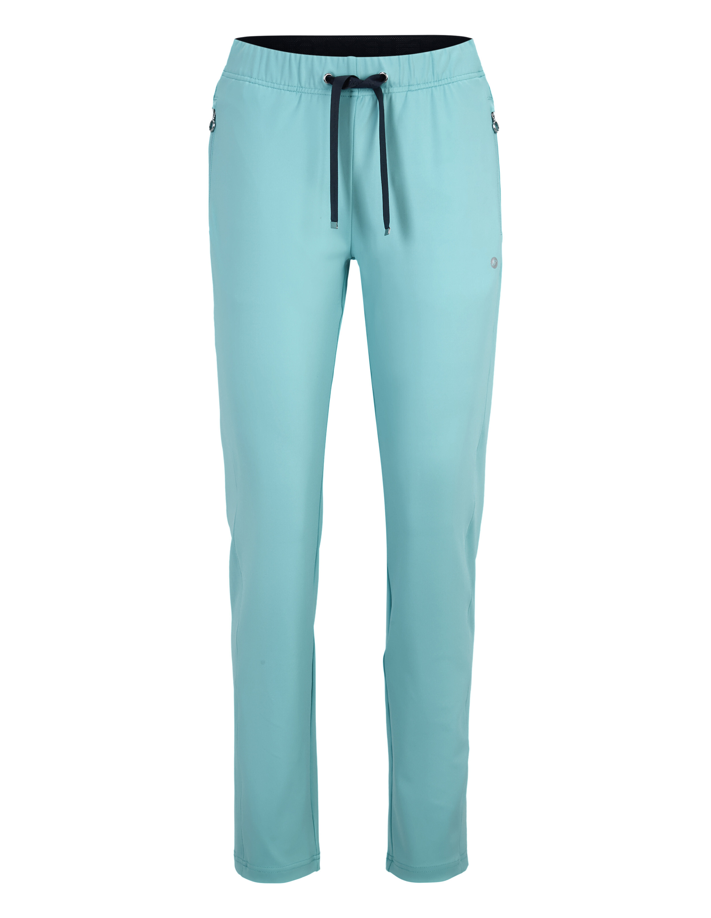 Hellblaue, lässige Lounge-Hose mit Kordelzug in der Taille und Seitentaschen.