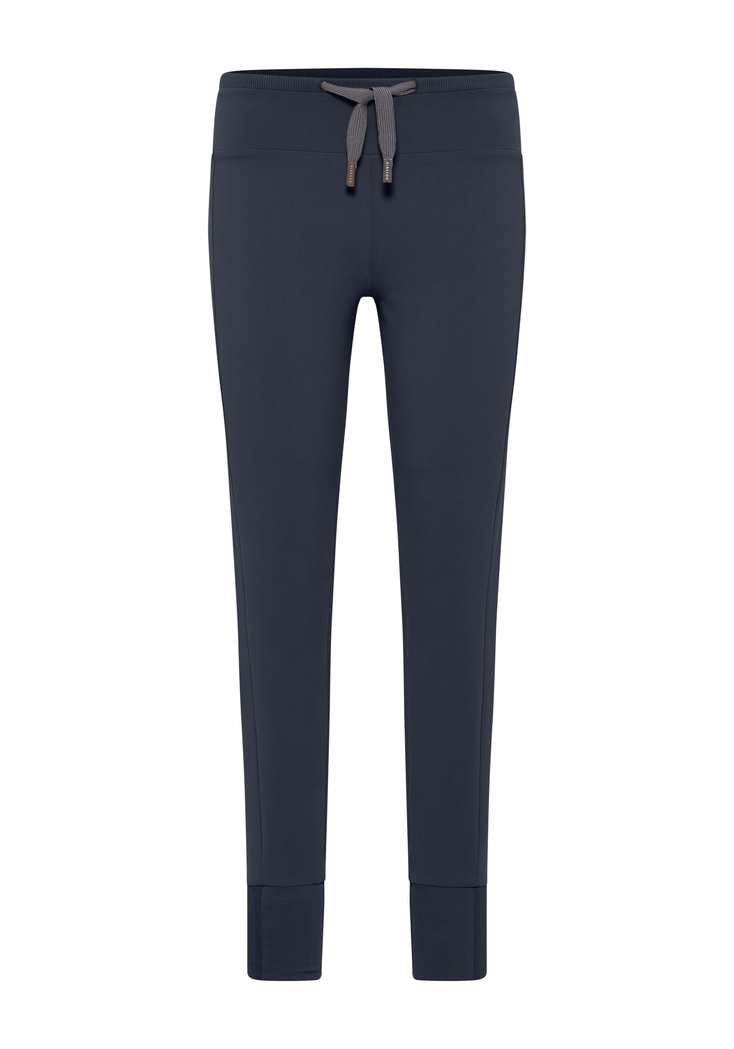 Dunkelblaue ELBSAND-Lounge-Hose mit Kordelzug in der Taille und Bündchen am Saum für lässigen Komfort.