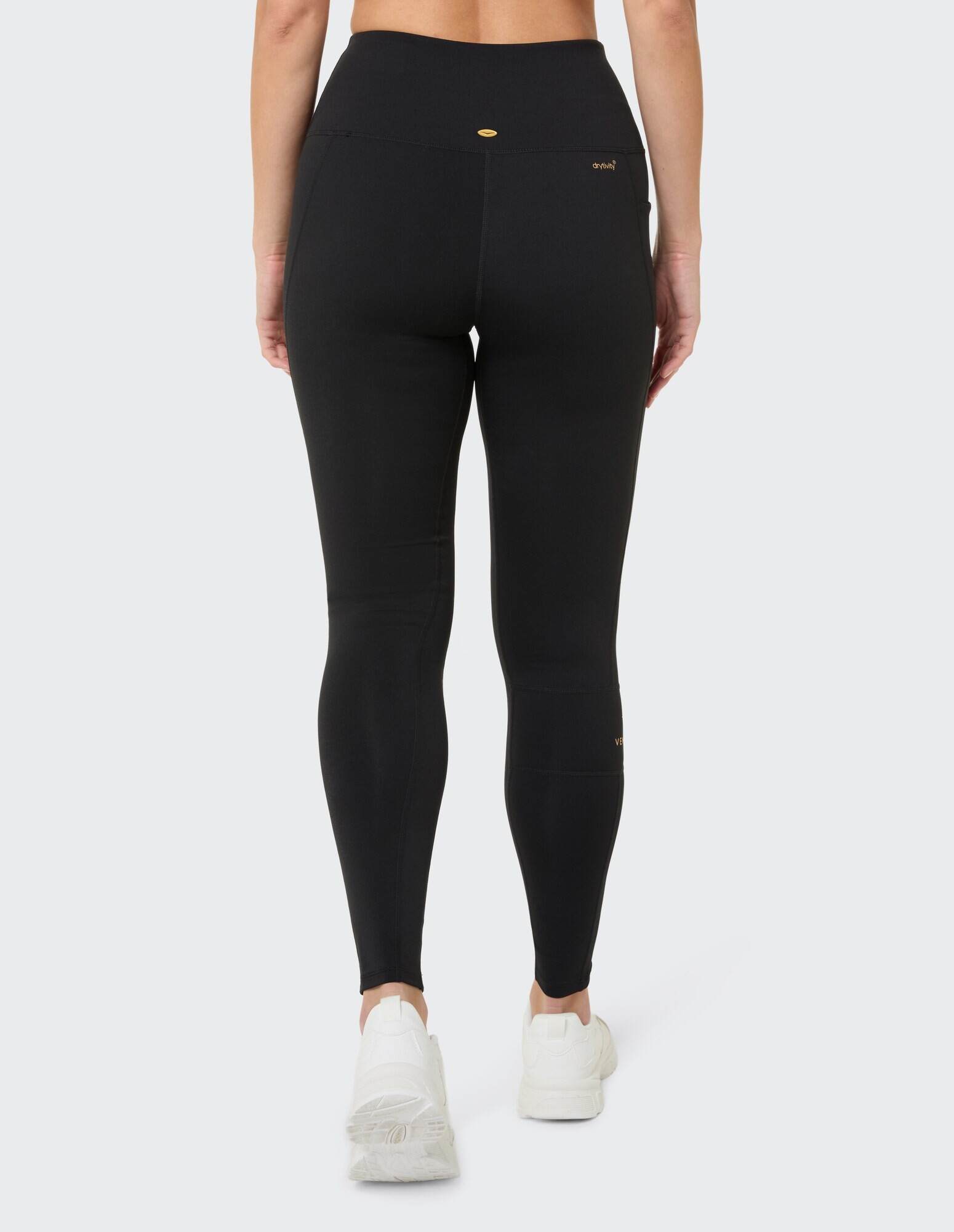 Schwarze Leggings mit hohem Bund und schlanker Passform, perfekt für Freizeitkleidung.