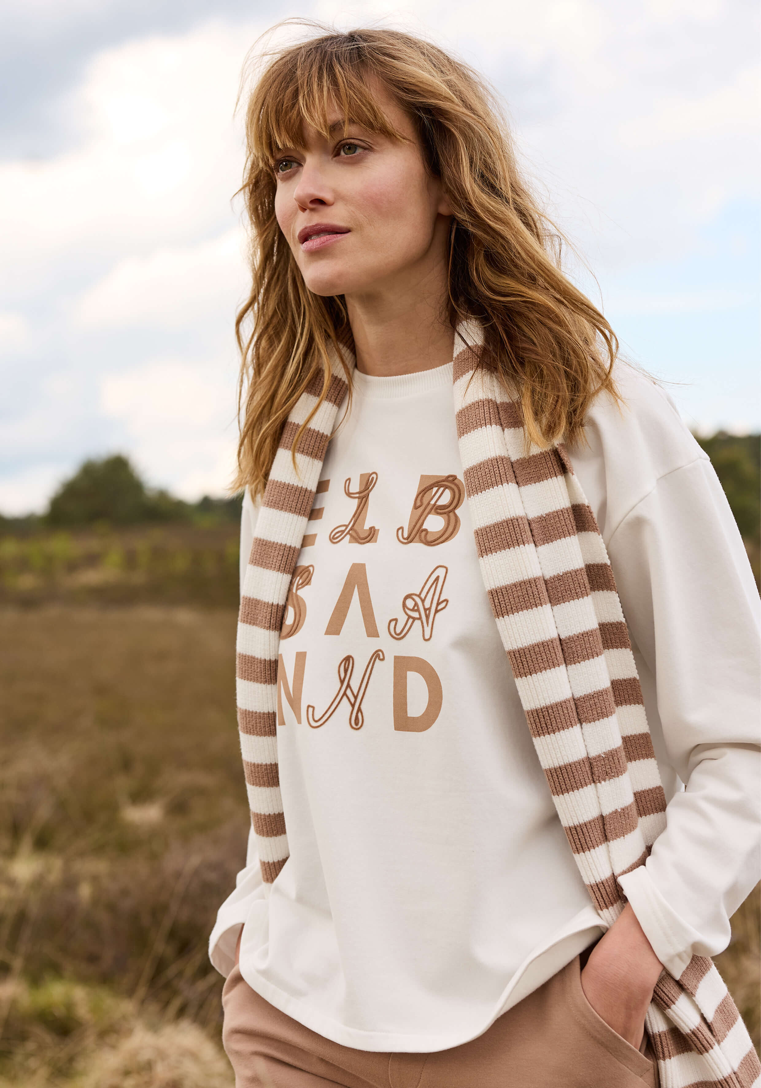 ELBSAND Edna Sweatshirt Cloud White