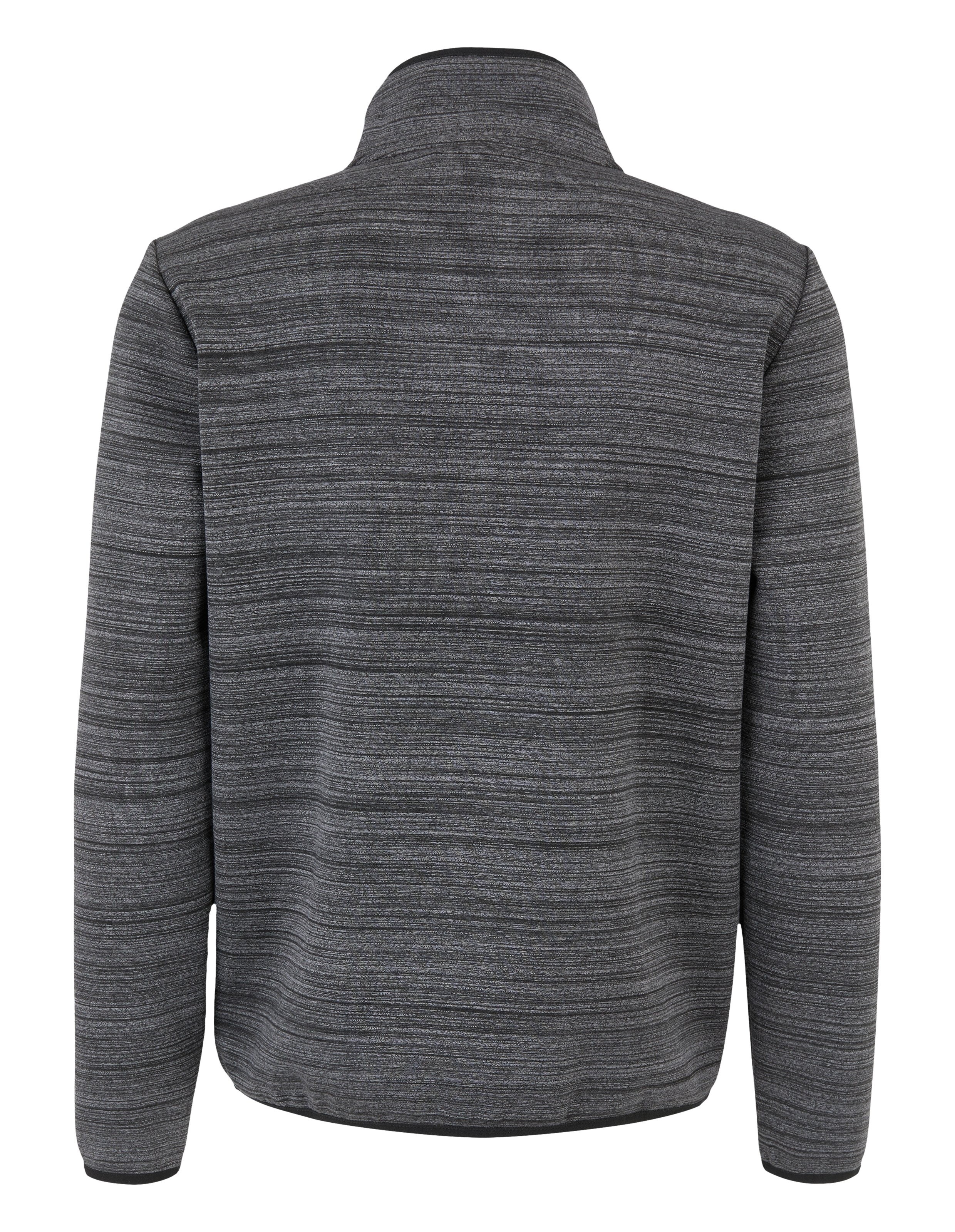 Gemütliche graue Pulloverjacke mit Strukturmuster, perfekt für die Freizeit.