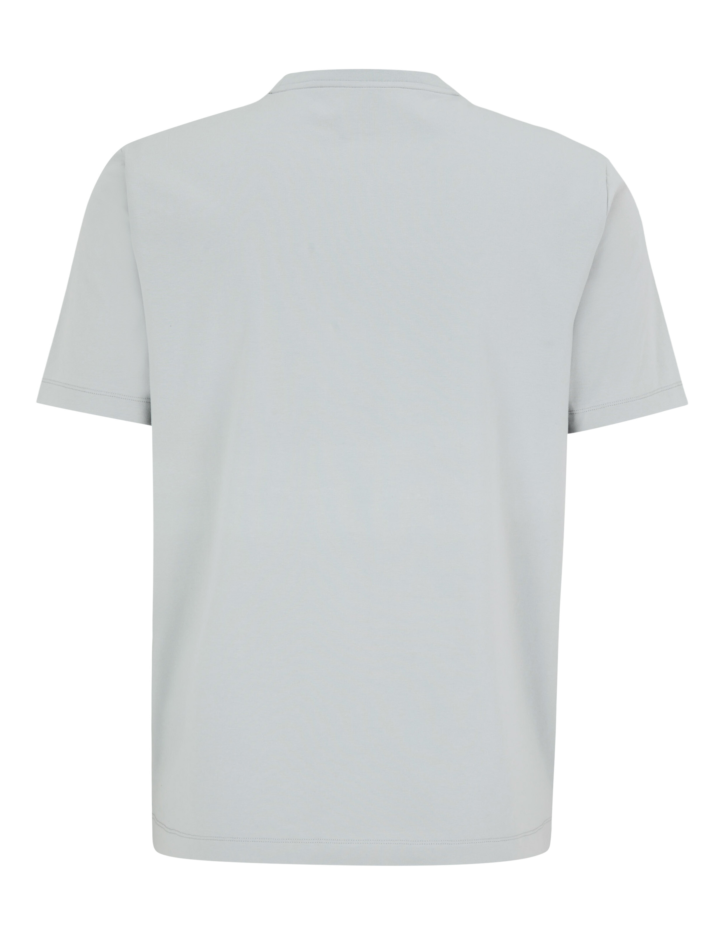 Hellgraues Freizeit-T-Shirt mit kurzen Ärmeln und entspannter Passform.