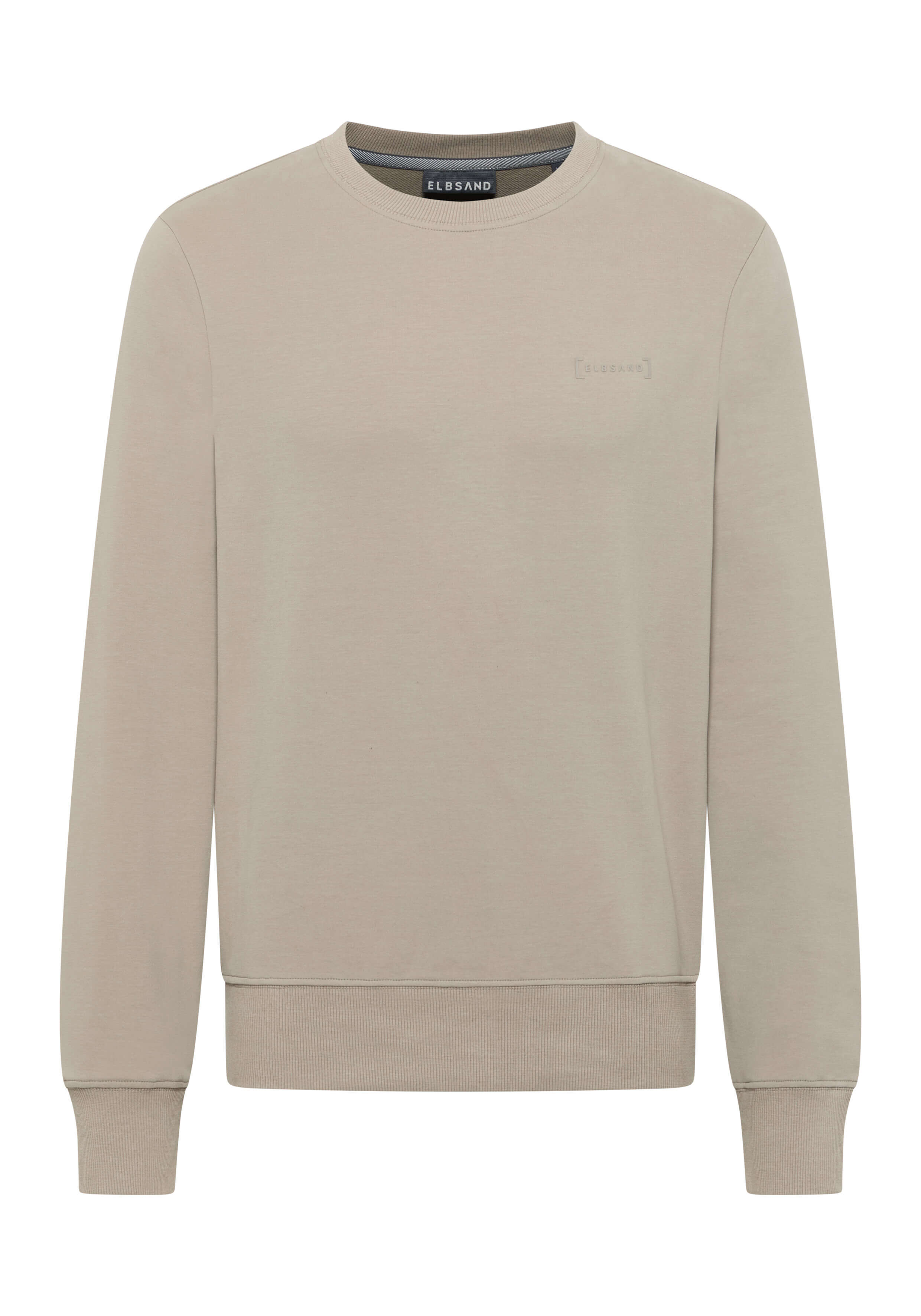 Hellbeiges Sweatshirt mit Rundhalsausschnitt, entspannter Passform und dezentem Logo-Detail.