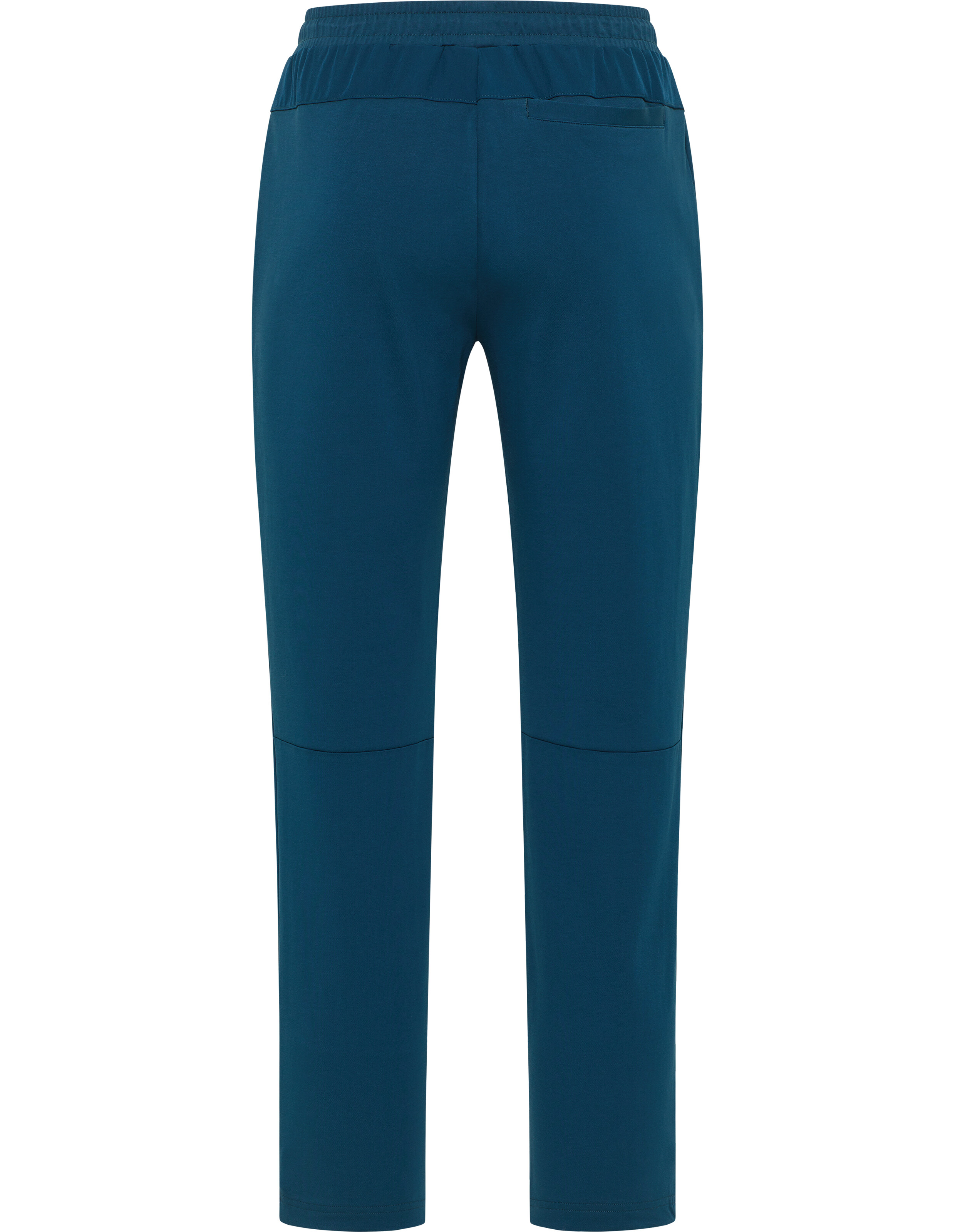 Dunkelblaue Jogginghose mit elastischem Bund und einer Gesäßtasche, von hinten gezeigt, aus weichem, bequemem Material.