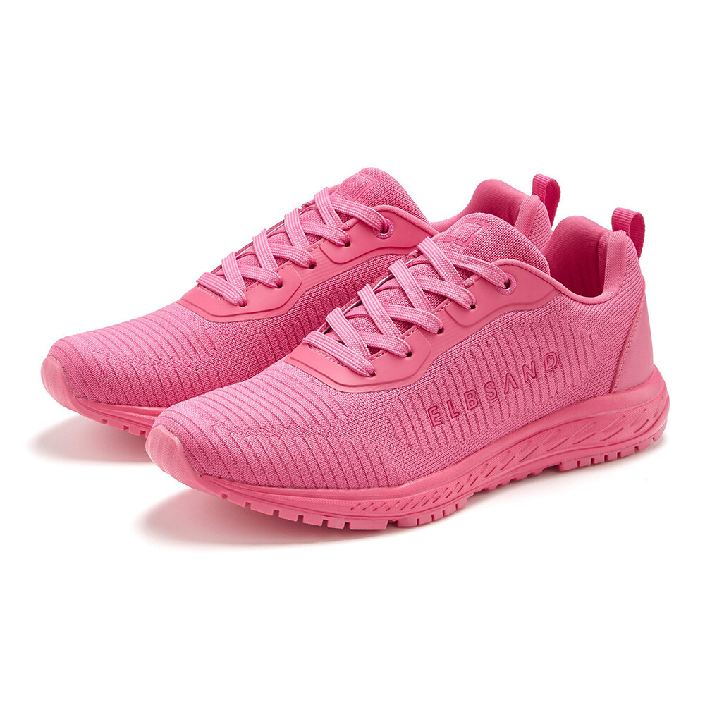 Hellrosa ELBSAND-Sneaker mit strukturiertem Stoff und Schnürdesign.
