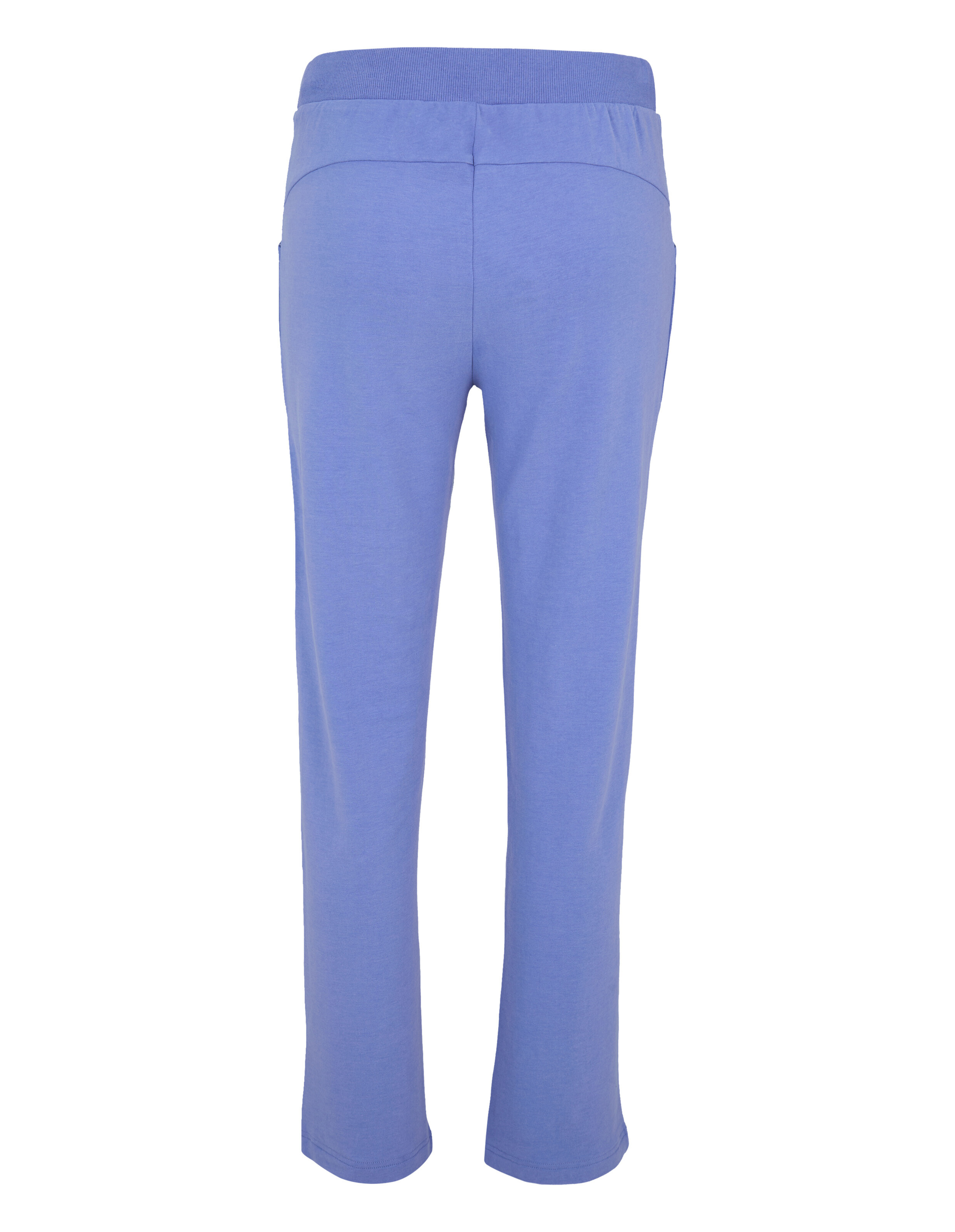 Eine hellblaue Jogginghose mit elastischem Bund und Taschen.