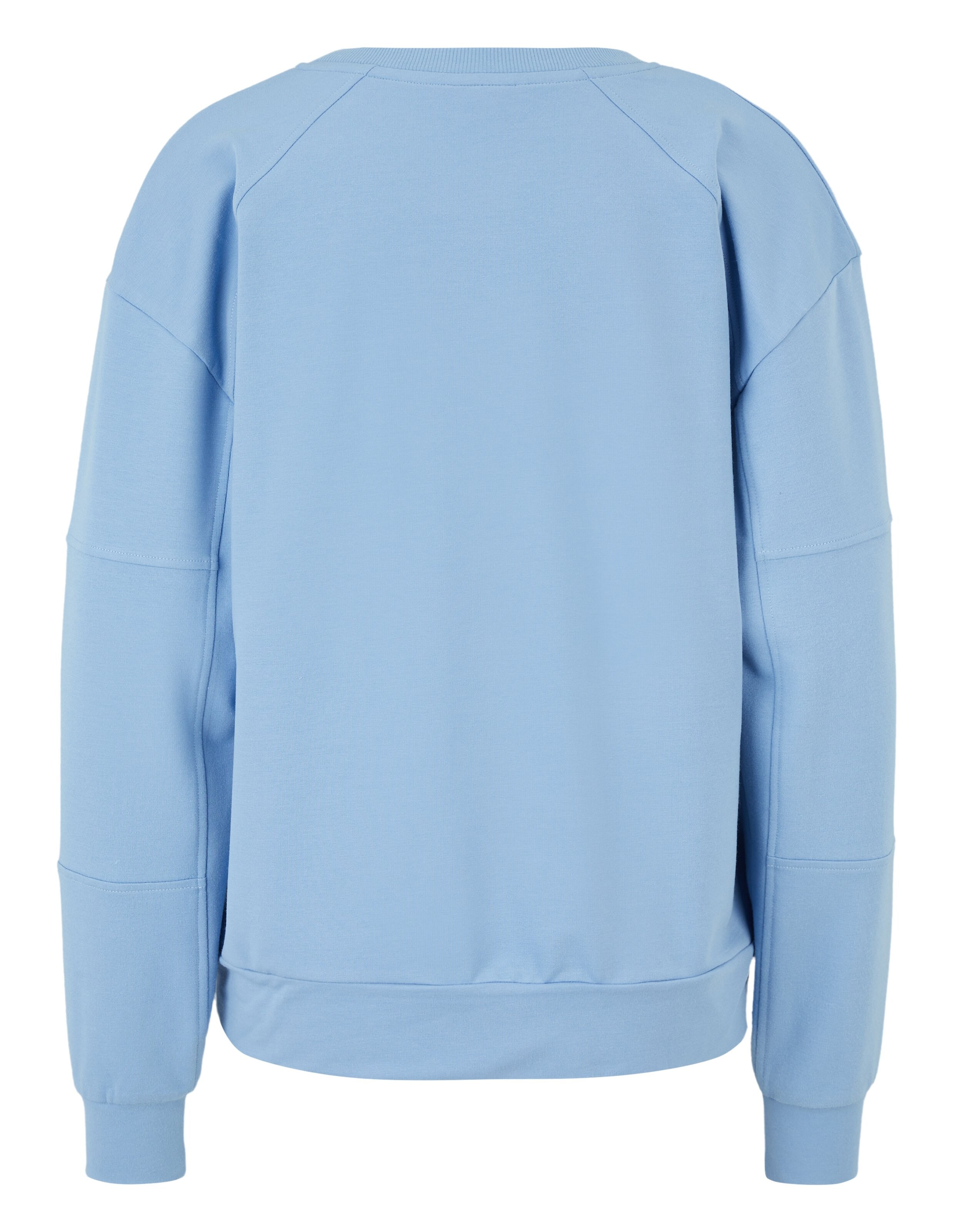 Hellblaues, lässiges Sweatshirt mit entspannter Passform und gerippten Bündchen.