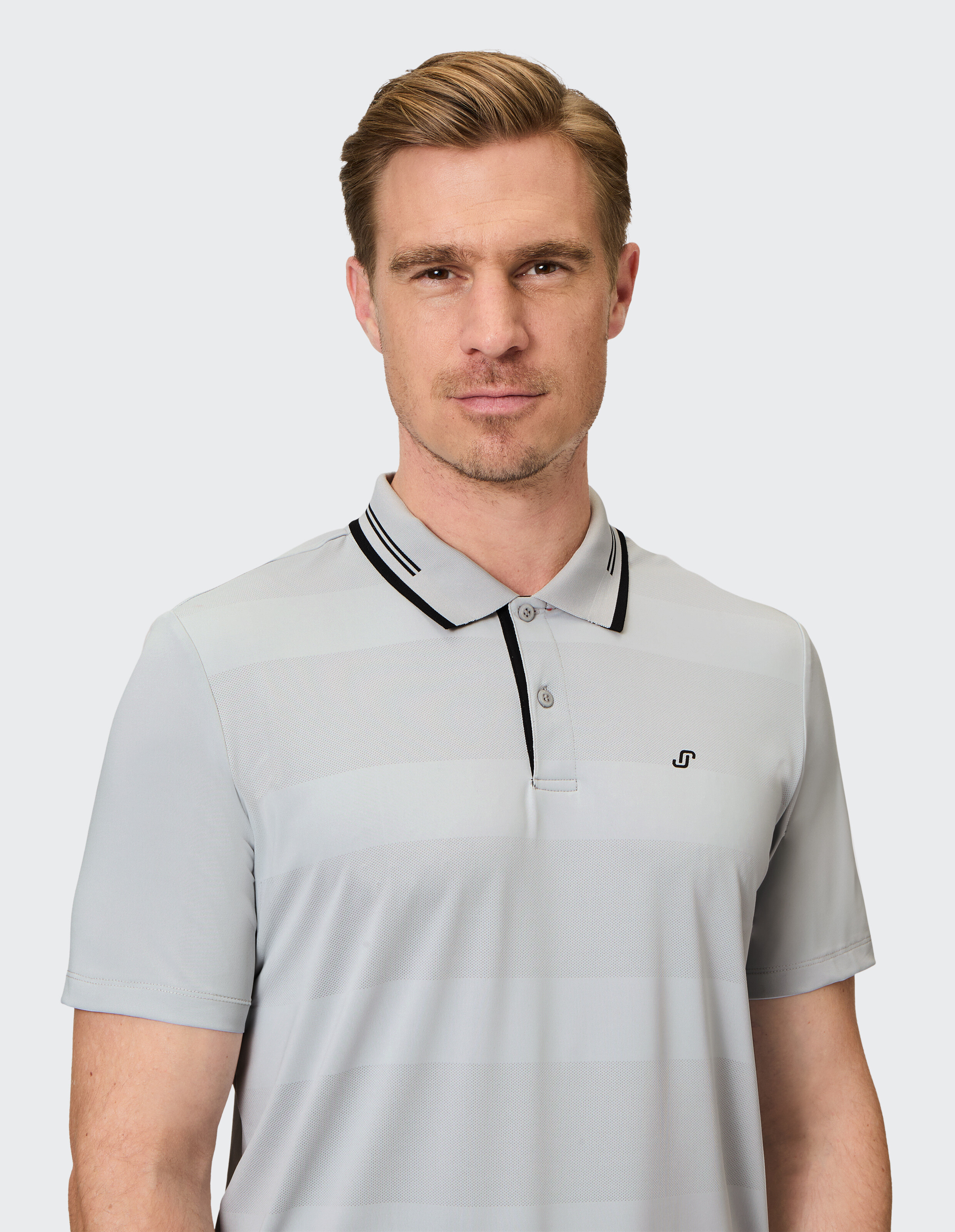 POLOSHIRT JACQ. G-Style von JOY sportswear in aston grey stripes