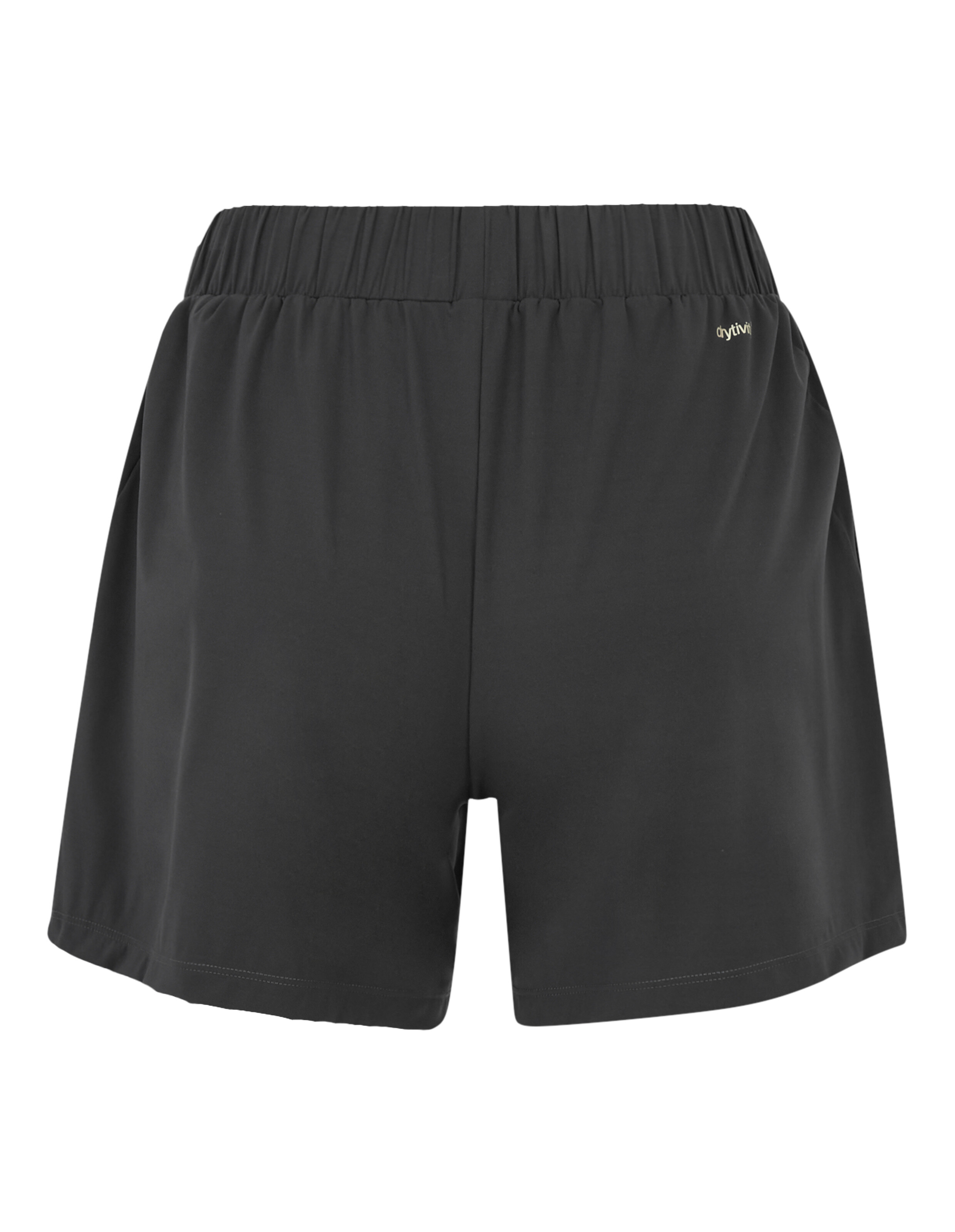 Rückansicht der Venice Beach Tilly Shorts in Schwarz mit elastischem Bund.