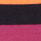 Bunt gestreiftes T-Shirt mit dreiviertel Ärmeln in Pink; Orange; Weiß und Schwarz; horizontal gestreift; aus Baumwollstoff.