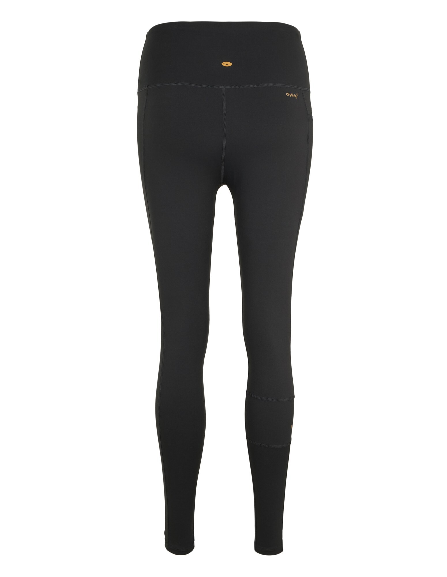 Schwarze Leggings mit hohem Bund und elegantem Design, ideal für Freizeitkleidung.