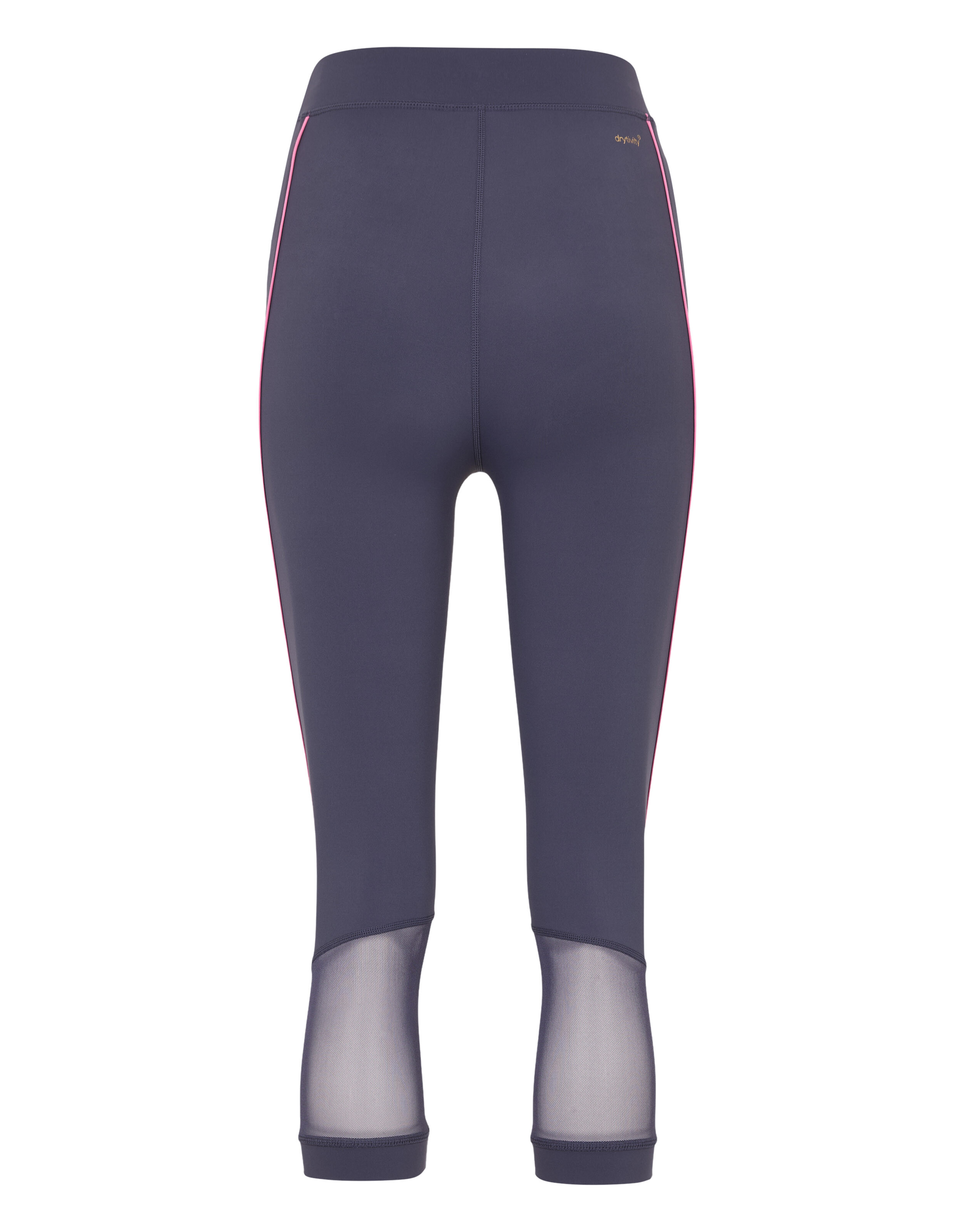 Venice Beach 3/4-Tights Kimberly in Grau mit rosa Seitenstreifen und Mesh-Details.