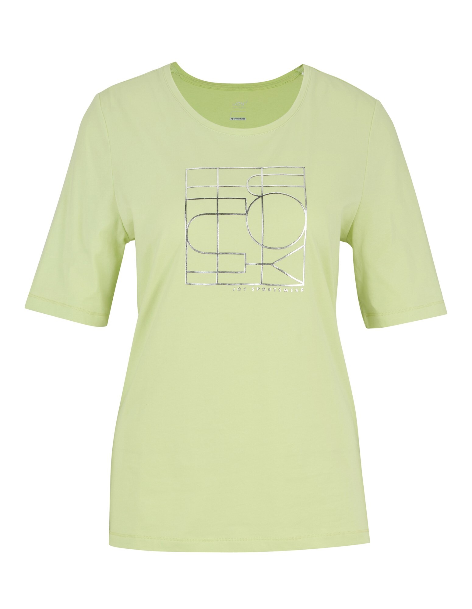 Hellgrünes, lässiges T-Shirt mit kurzen Ärmeln und grafischem Druckdesign.
