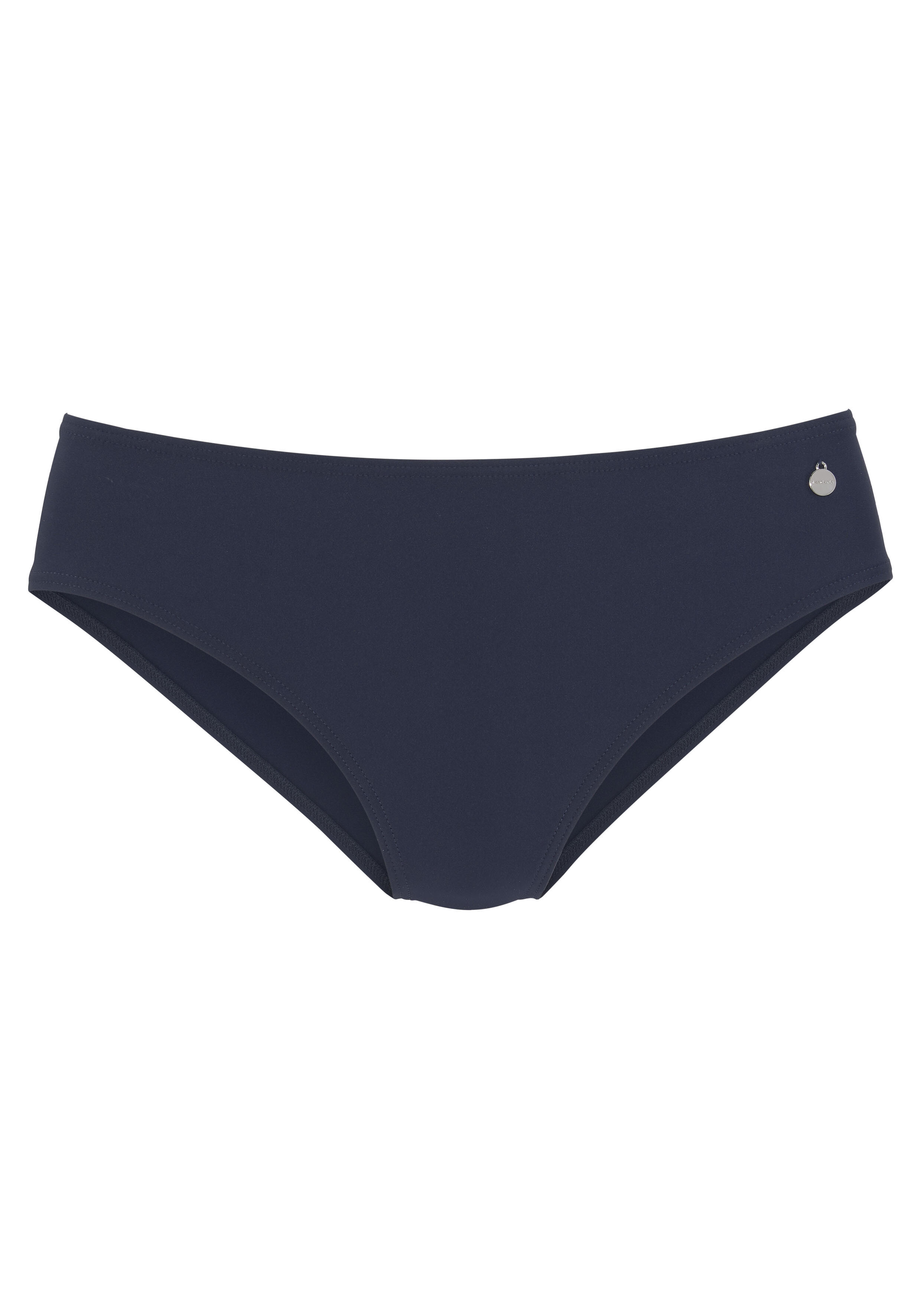 Dunkelblaue Bikinihose mit minimalistischem Schnitt für bequeme Strand- und Urlaubskleidung.