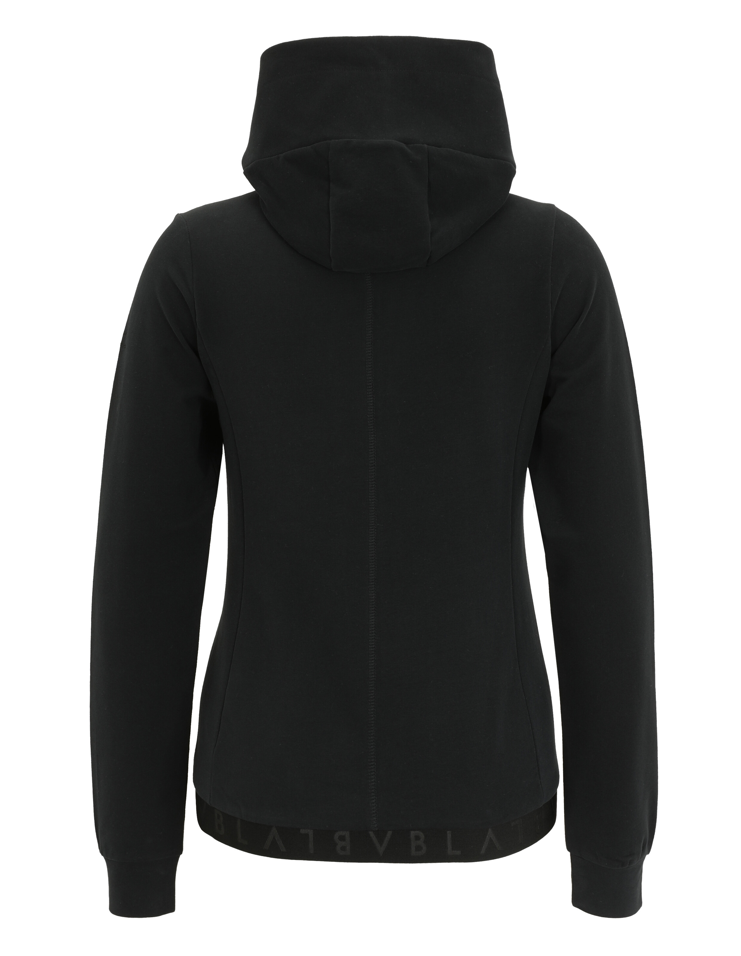 Schwarzer, lässiger Kapuzenpullover mit tailliertem Design und Kapuze, perfekt zum Entspannen.