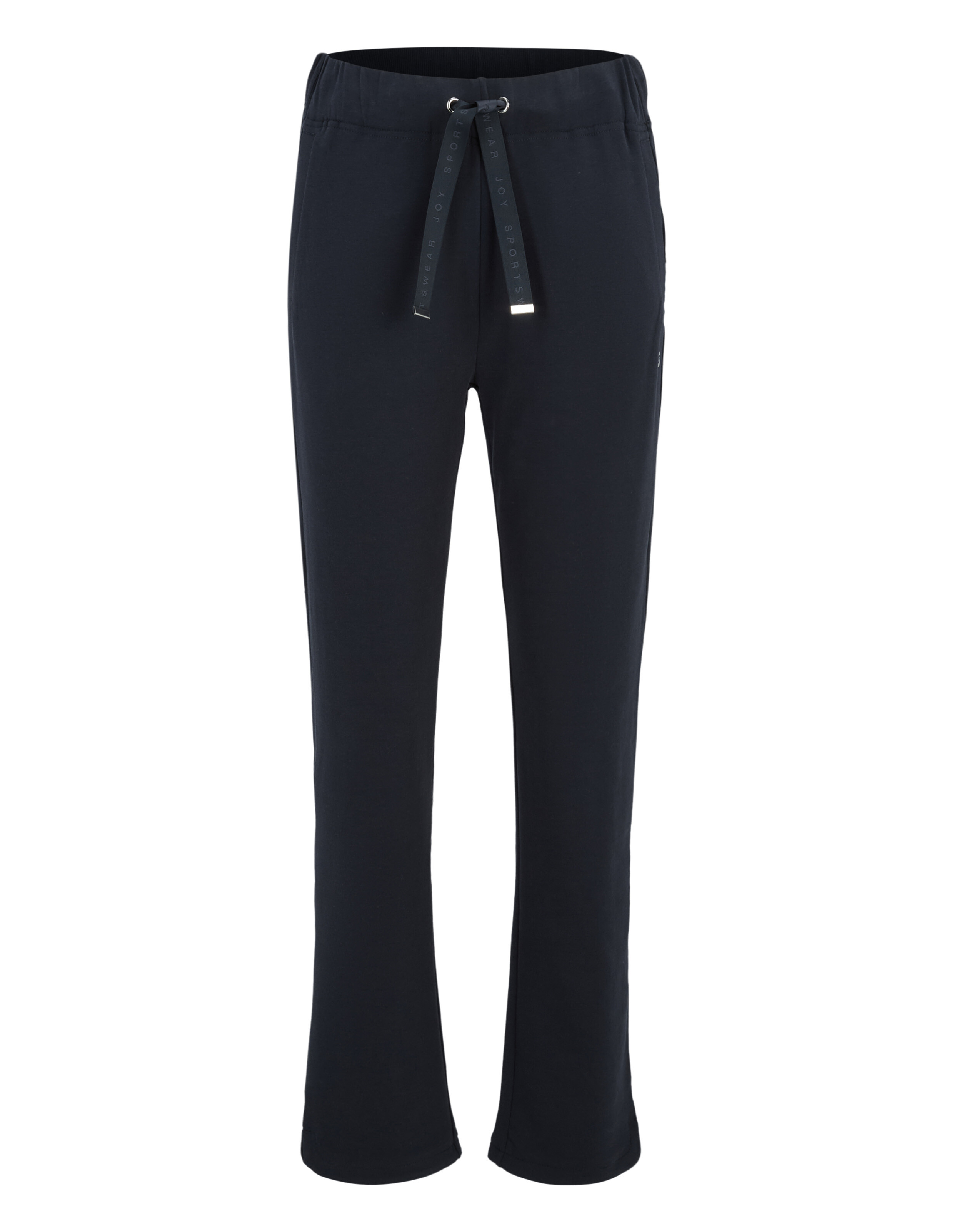 Dunkelblaue, lässige Lounge-Hose mit elastischem Kordelzug in der Taille für bequemen Tragekomfort im Alltag.