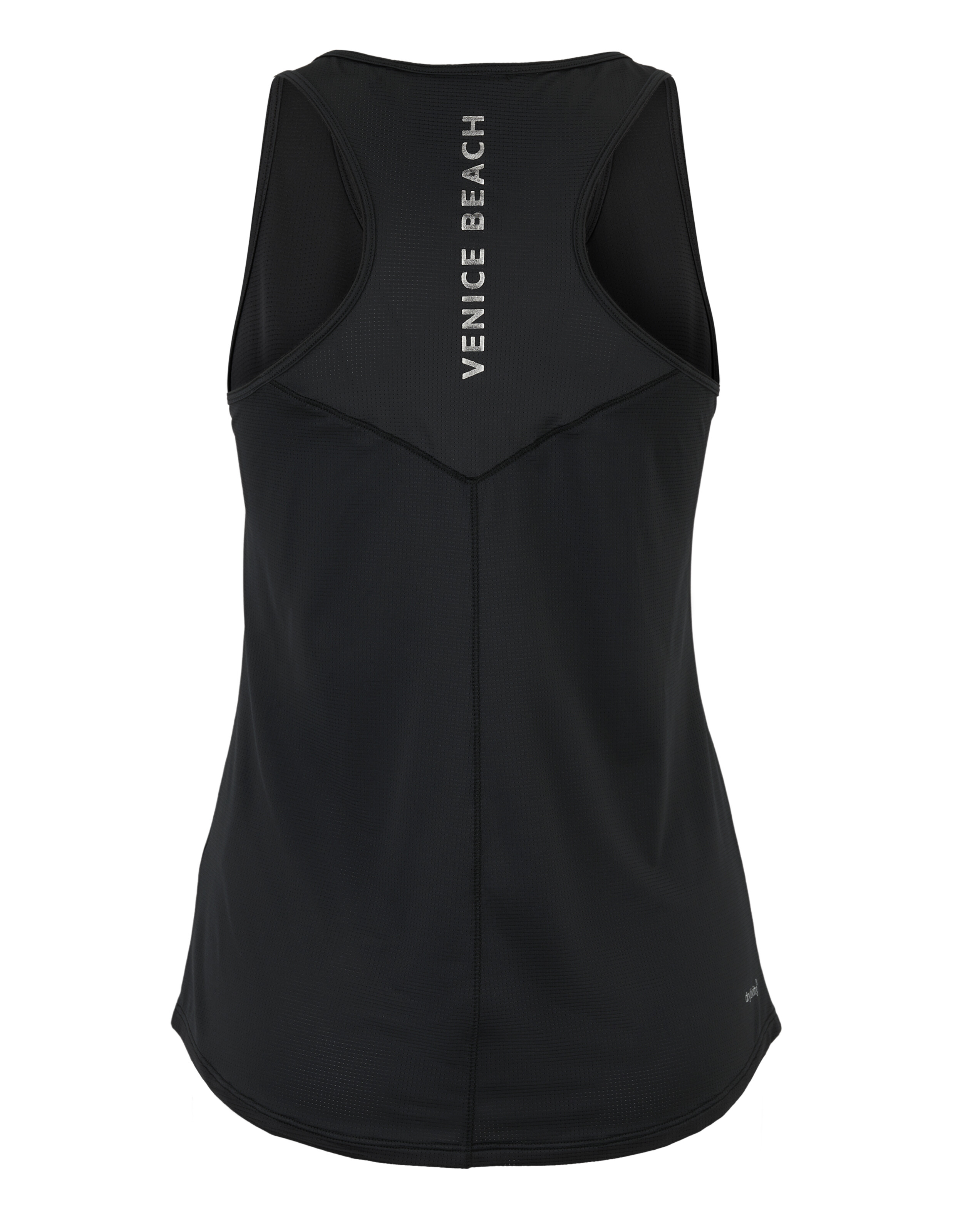 Schwarzes Sport-Tanktop mit „VENICE BEACH“-Logo, perfekt für die Freizeit.