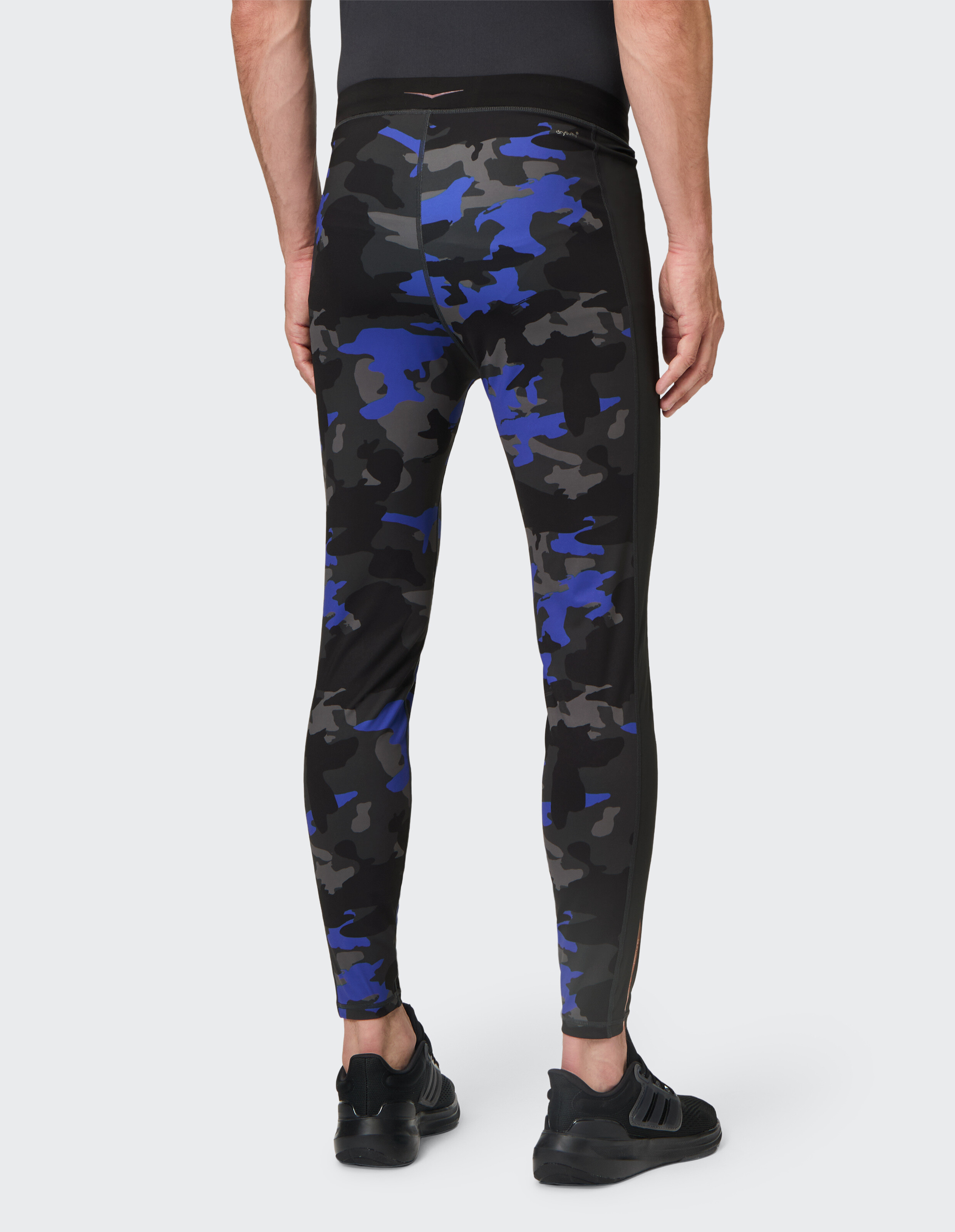 Venice Beach Tallahassee-Strumpfhose mit blauem und schwarzem Tarnmuster für Freizeitkleidung.