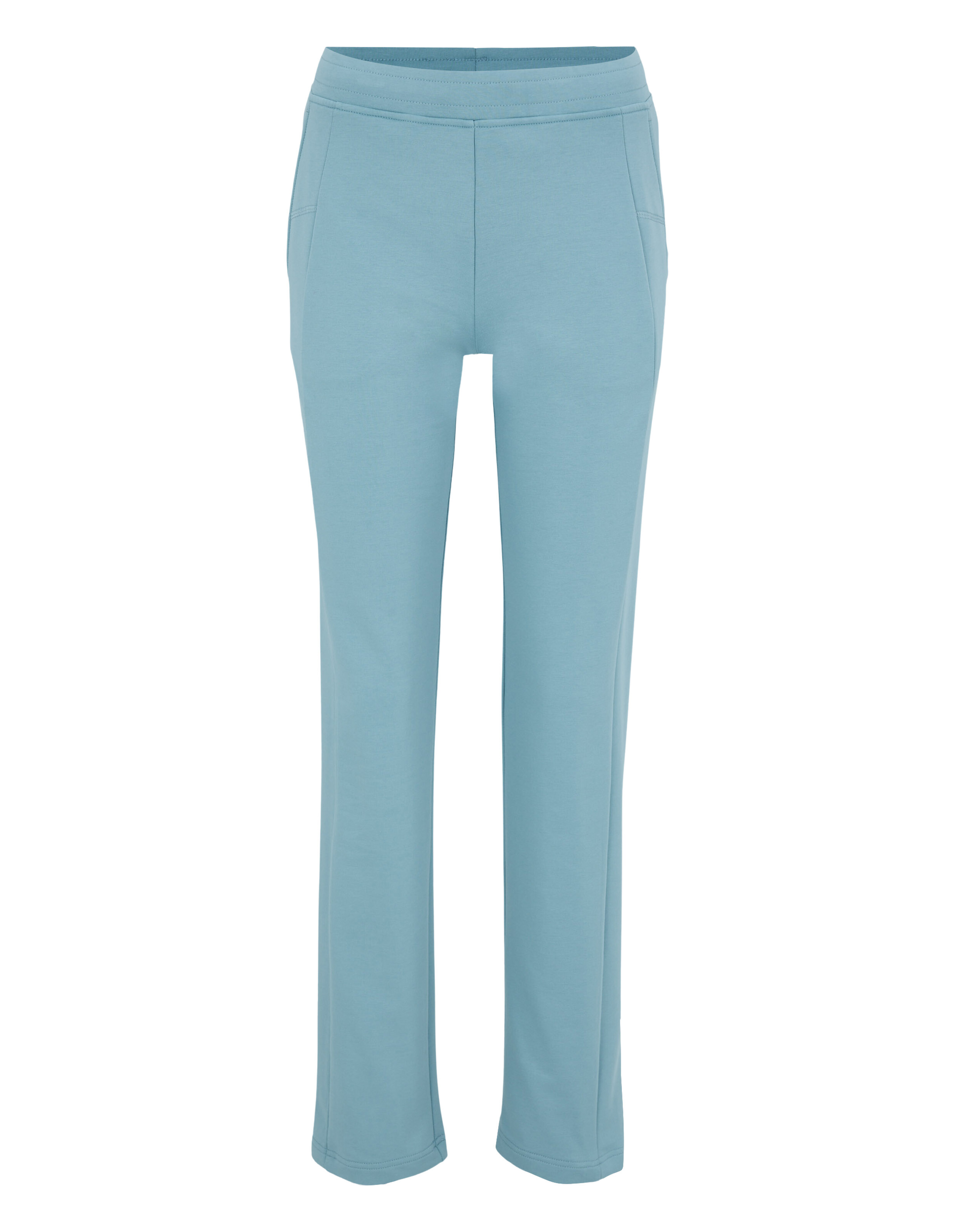 Hellblaue Freizeithose mit bequemer Passform und Seitentaschen.