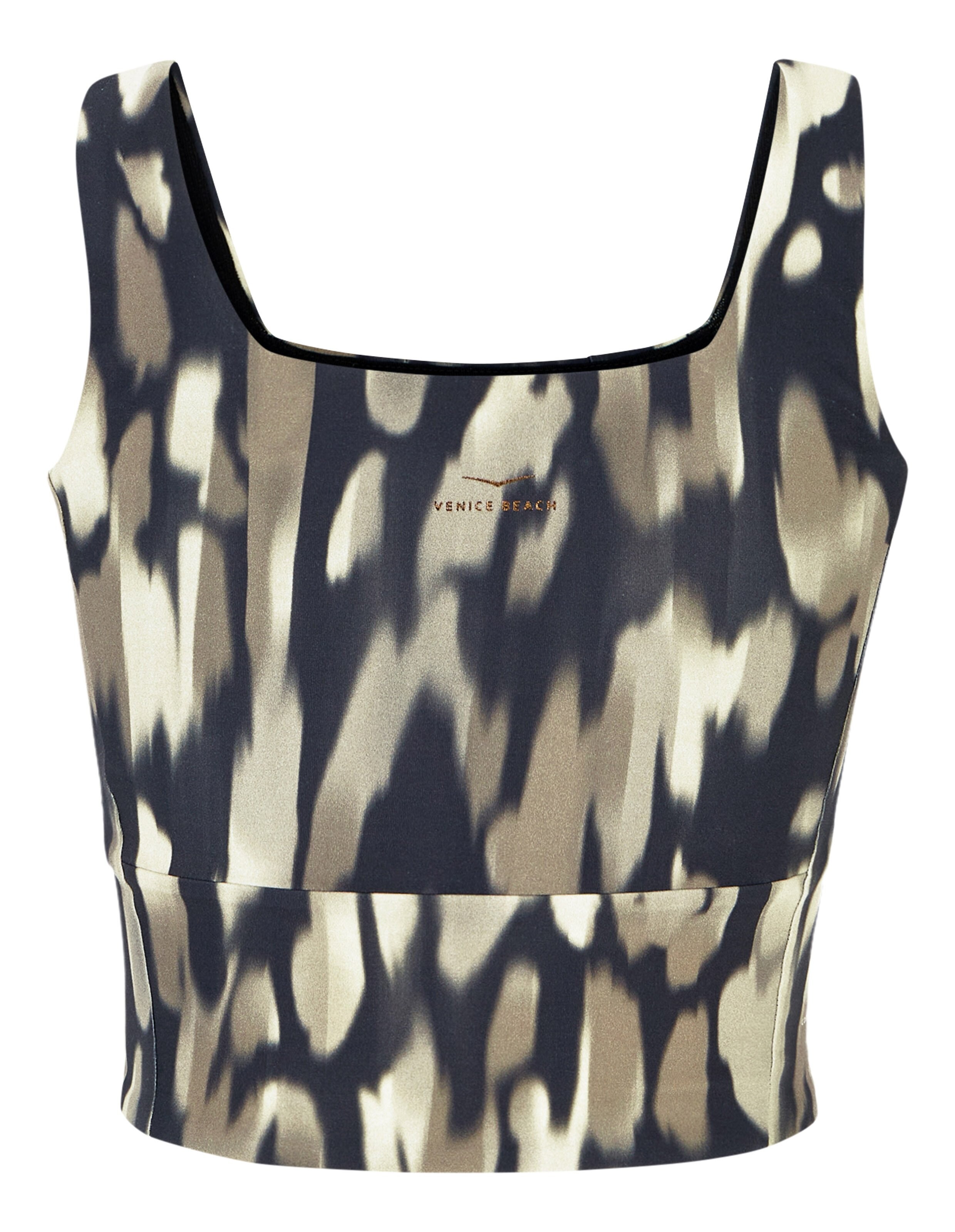 Venice Beach Top Aaliyah mit quadratischem Ausschnitt und abstraktem Print für Freizeitkleidung.
