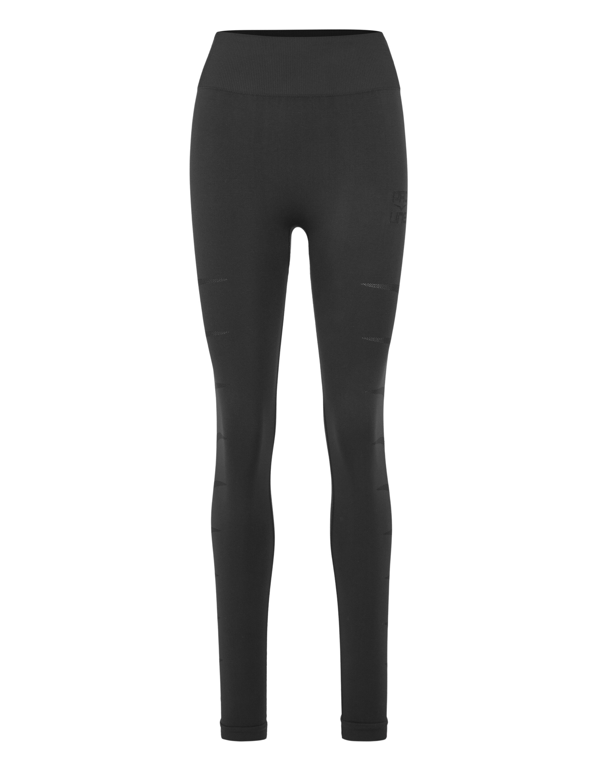 Schwarze nahtlose Strumpfhose von Venice Beach San Francisco mit dezenten Mesh-Ausschnittdetails.