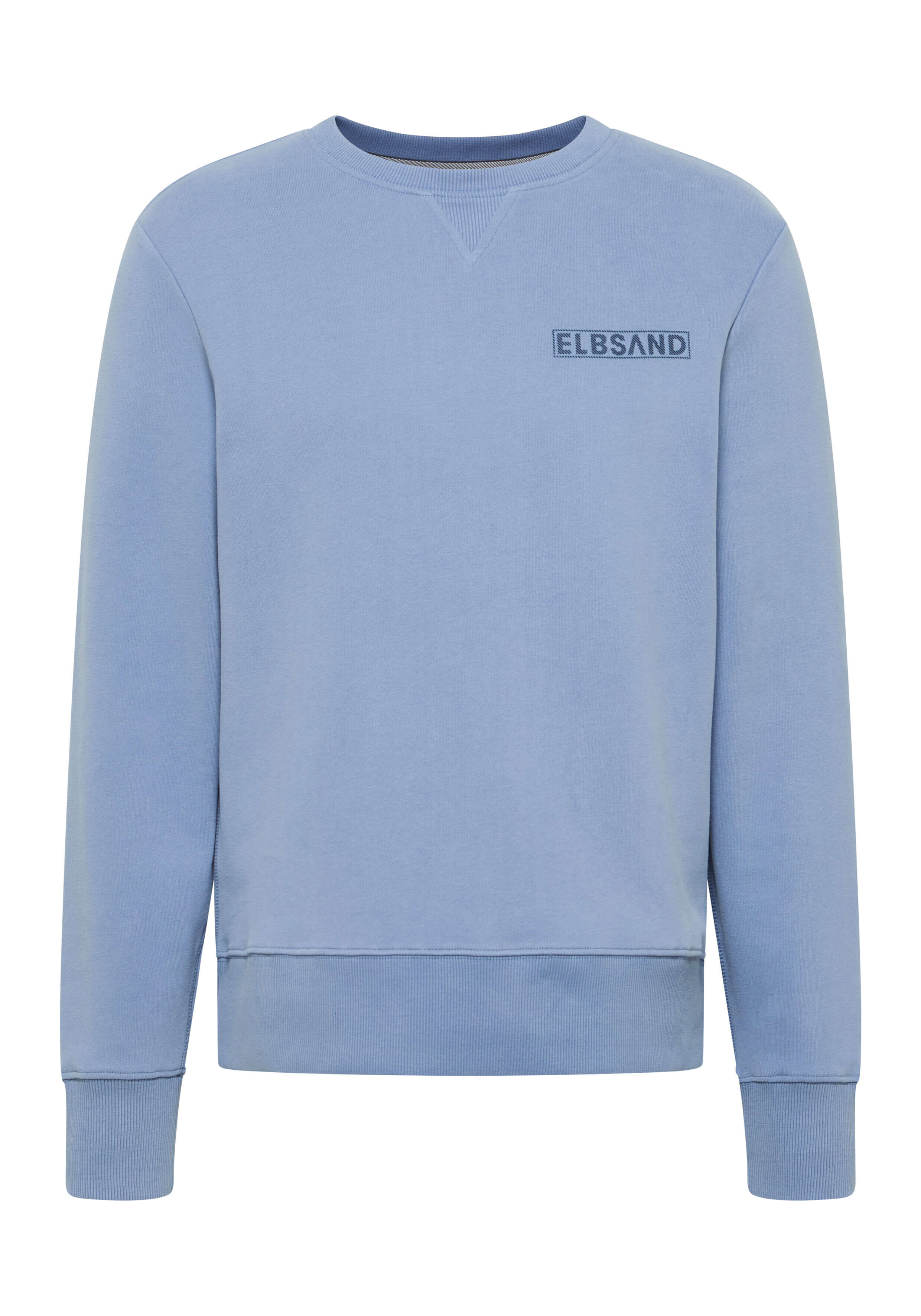 Hellblaues ELBSAND-Sweatshirt mit Rundhalsausschnitt für gemütliche, lässige Loungewear.