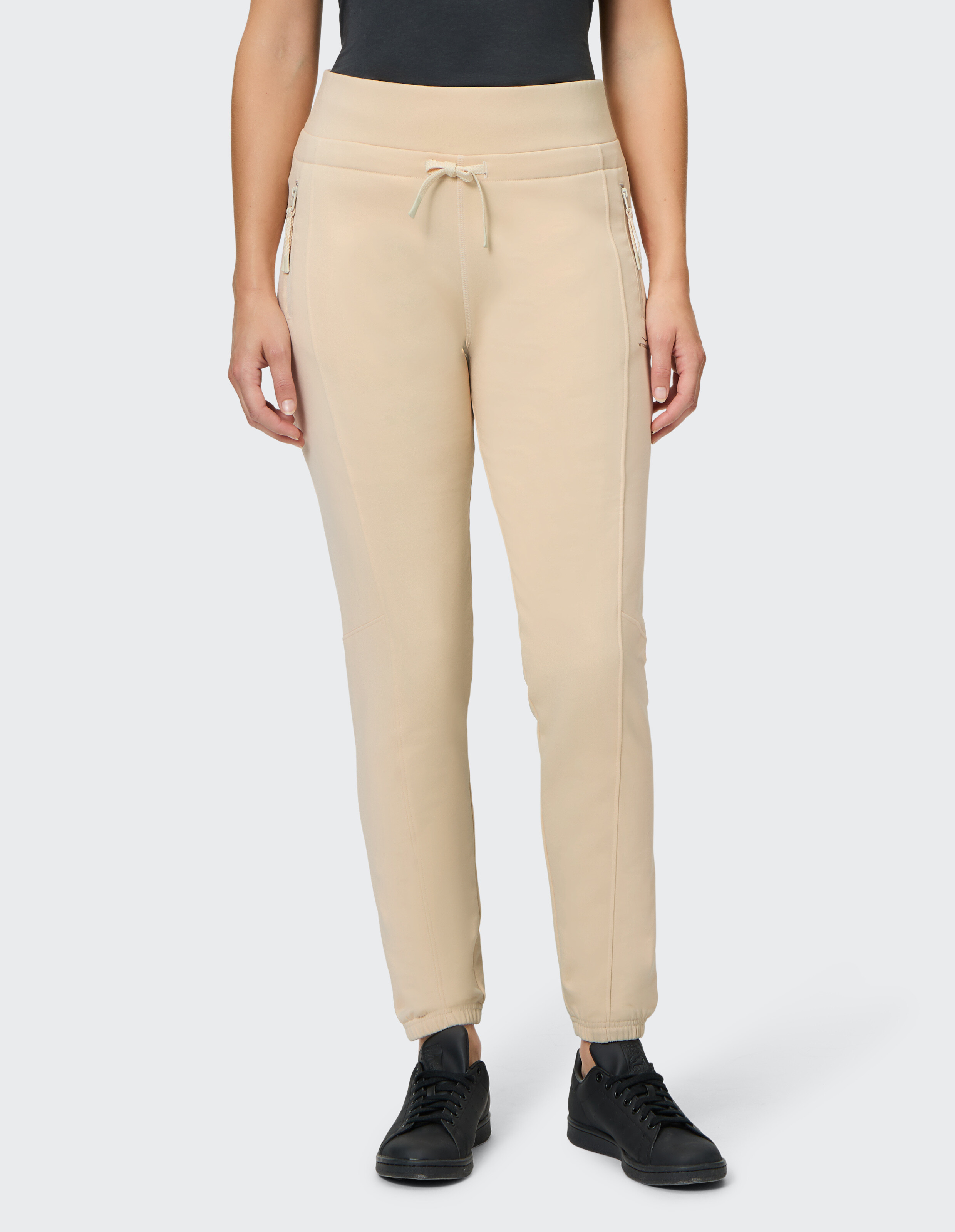 Beigefarbene Jogginghose „Venice Beach Constance“ mit Kordelzug in der Taille für lässiges Faulenzen.