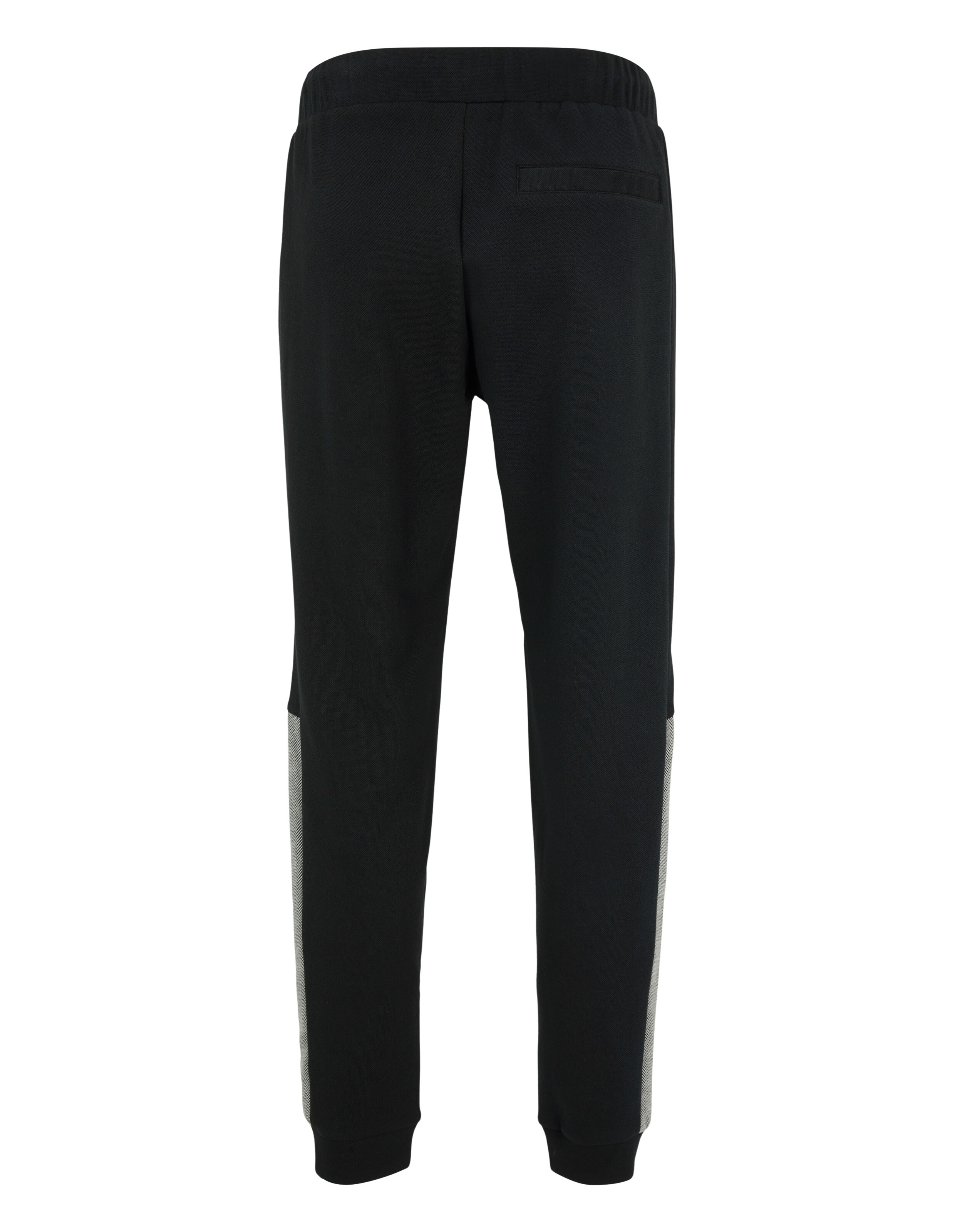 Schwarze, lässige Jogginghose mit elastischem Bund und Seitendetails.