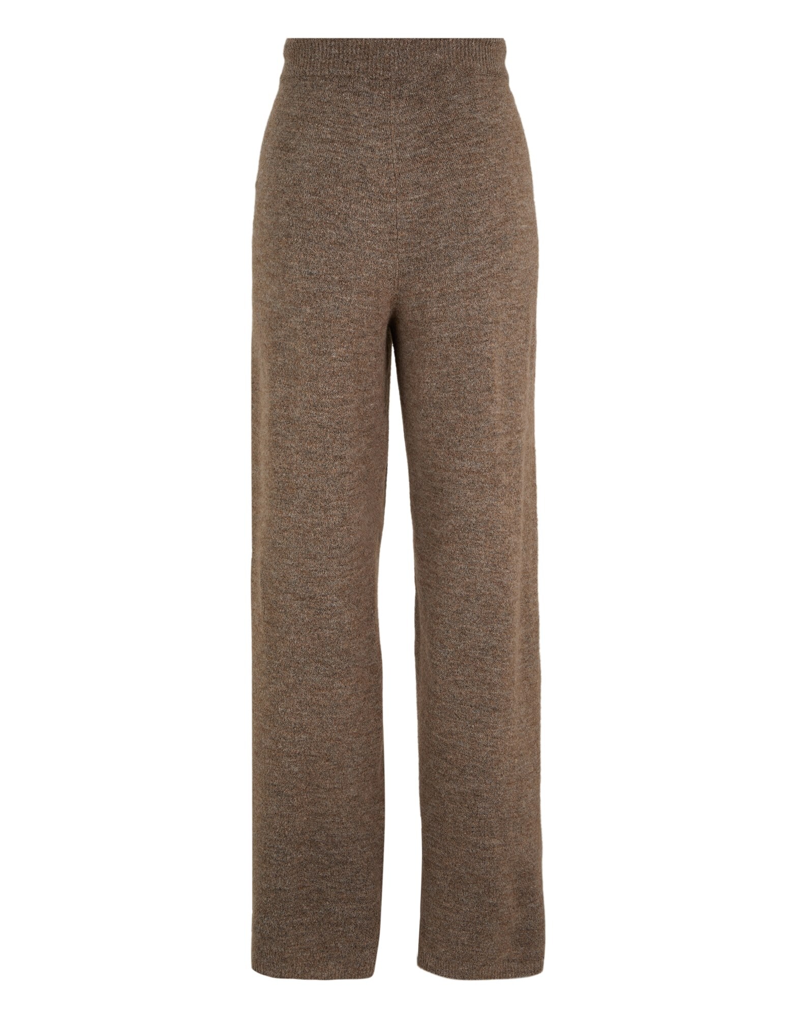 Gemütliche braune Hose mit weitem Bein und weicher Textur, perfekt für den Freizeitgebrauch.