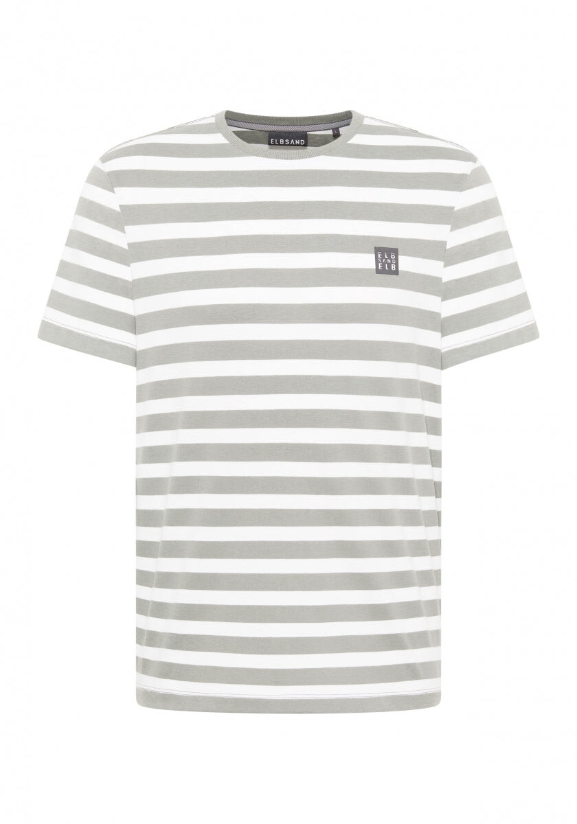 Noe T-Shirt loose fit von Elbsand in Stone + Bright White STRIPE