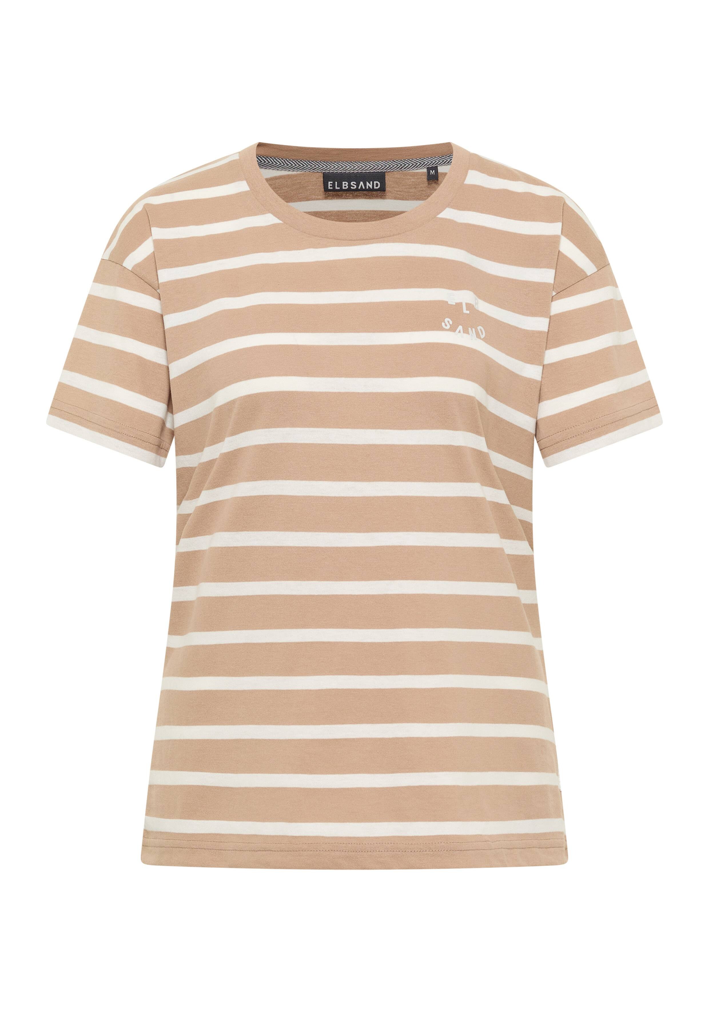 ELBSAND Uumi T-shirt Nougat_ Cloud White_ stripe