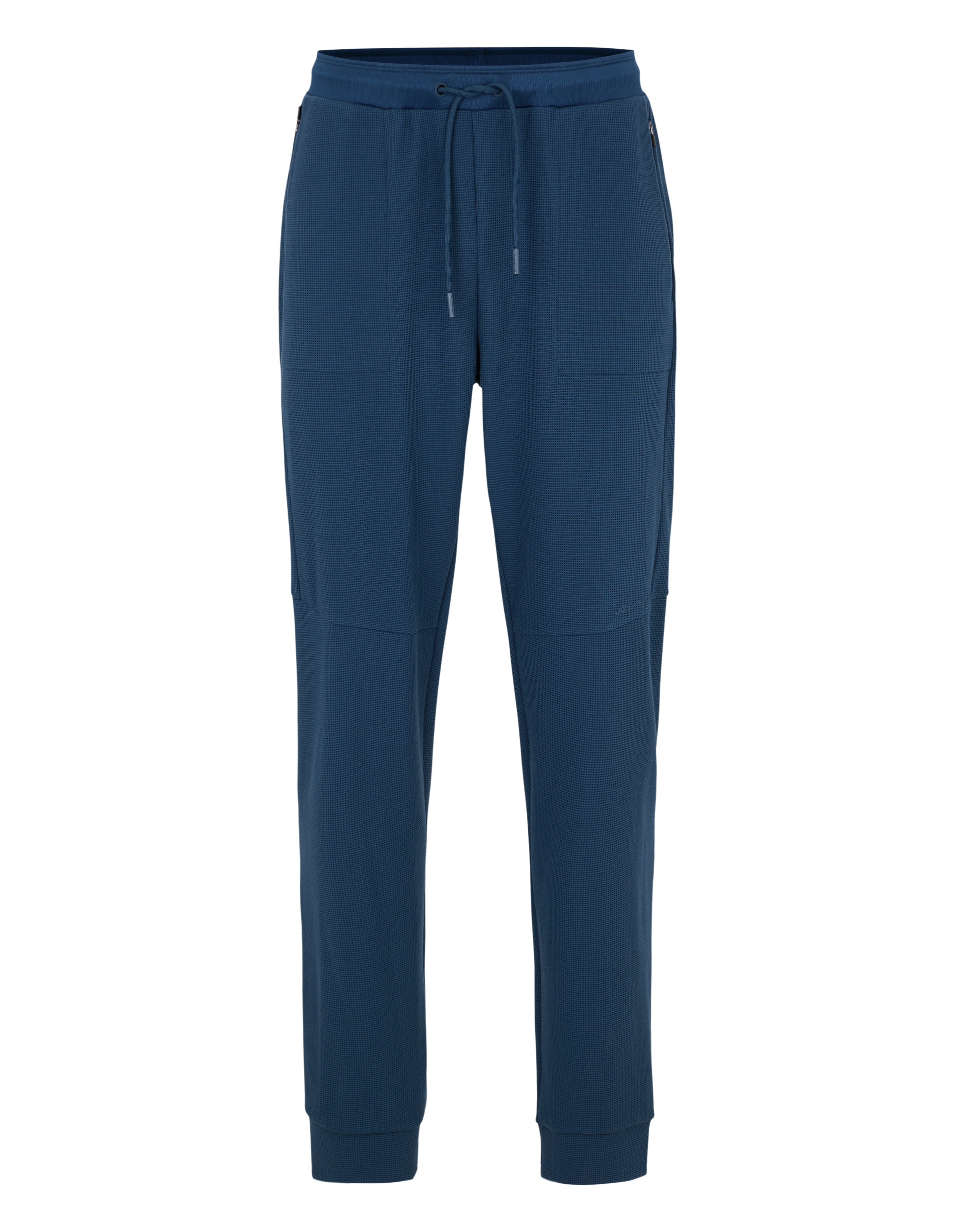 Bequeme marineblaue Jogginghose mit Taschen und Kordelzug in der Taille für lässige Kleidung.