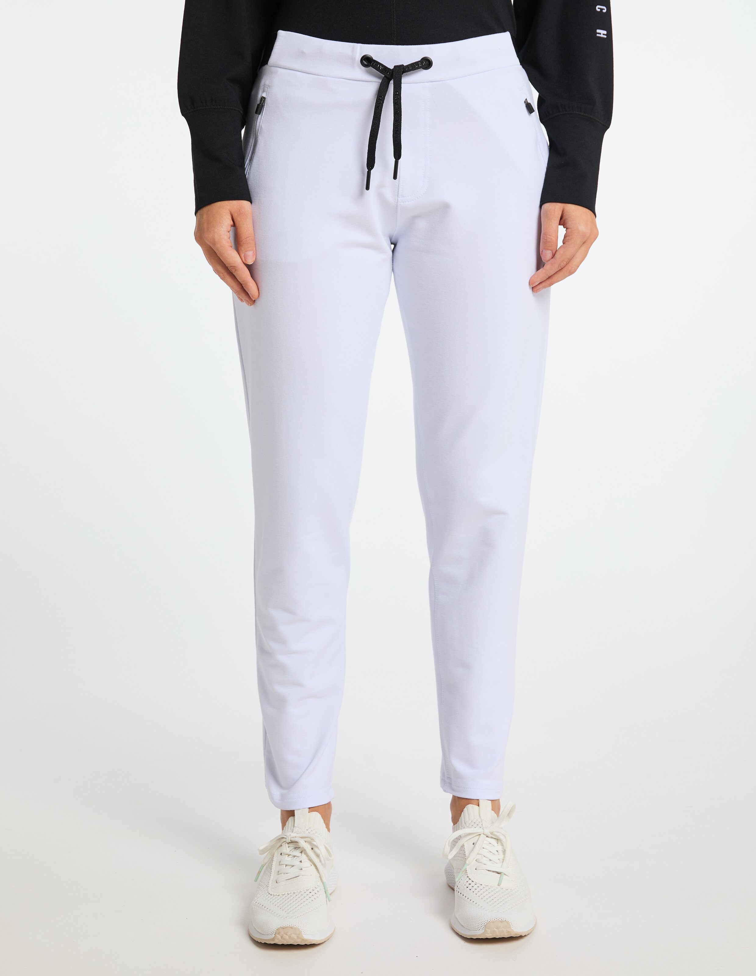 Weiße Jogginghose „Shelly“ von Venice Beach mit Kordelzug in der Taille für Freizeitkleidung.