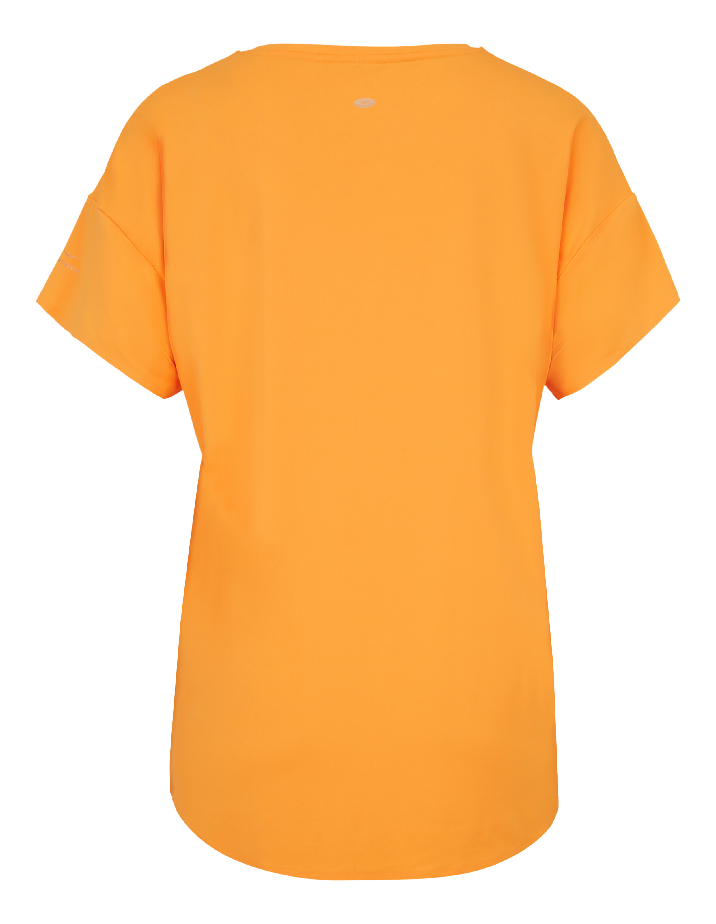Rückansicht des orangefarbenen, kurzärmeligen Freizeit-Loungehemds „Edana“ von Venice Beach.