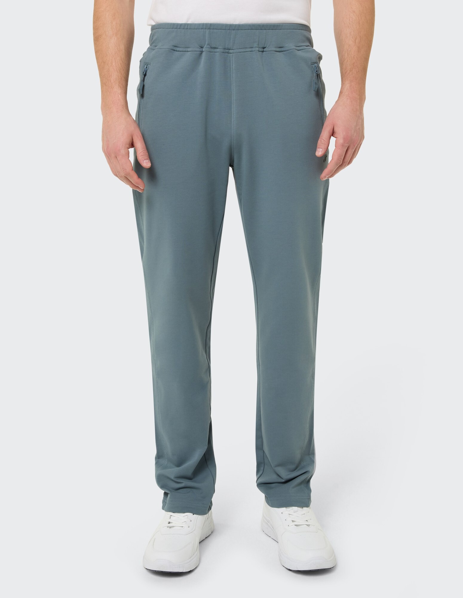 Bequeme blaugrüne Herren-Jogginghose mit Seitentaschen, perfekt für die Freizeit.