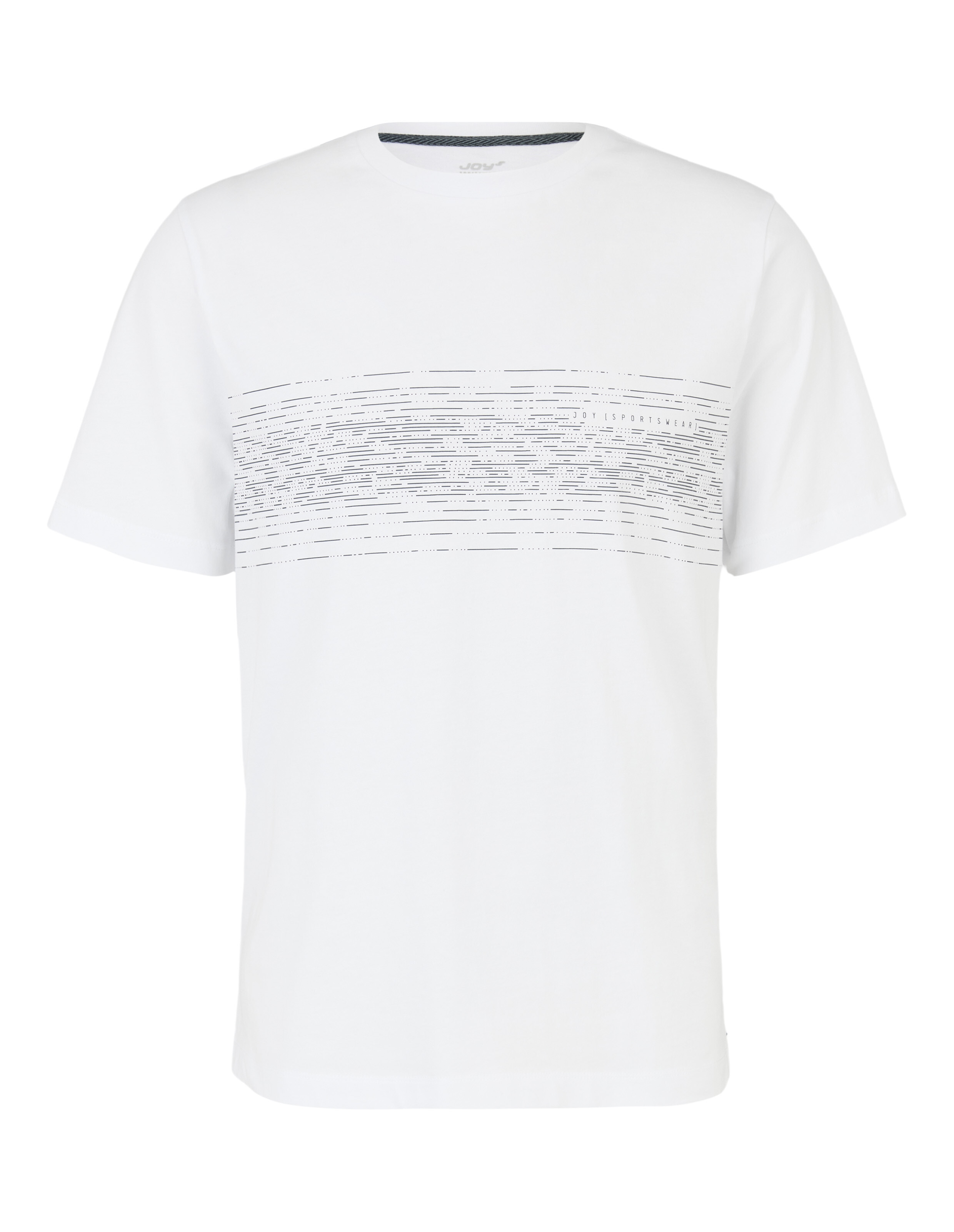 Weißes, lässiges T-Shirt mit stilvollem Grafikmuster für entspanntes Tragen.
