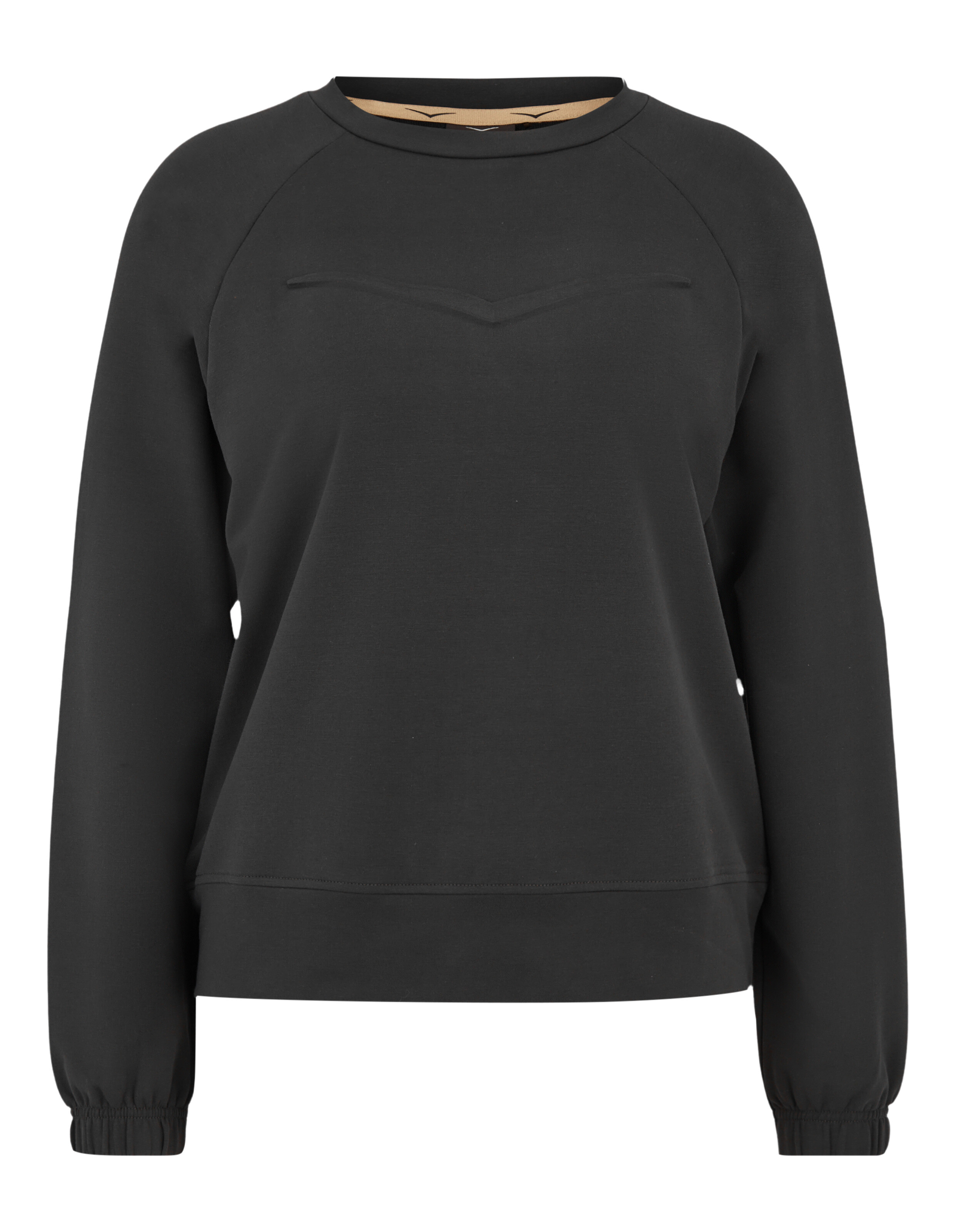 Schwarzes ELBSAND gemütliches Freizeit-Sweatshirt mit langen Ärmeln und gerippten Bündchen.
