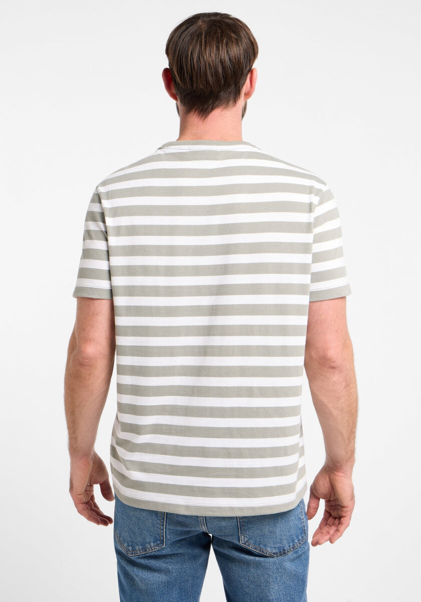 Noe T-Shirt loose fit von Elbsand in Stone + Bright White STRIPE