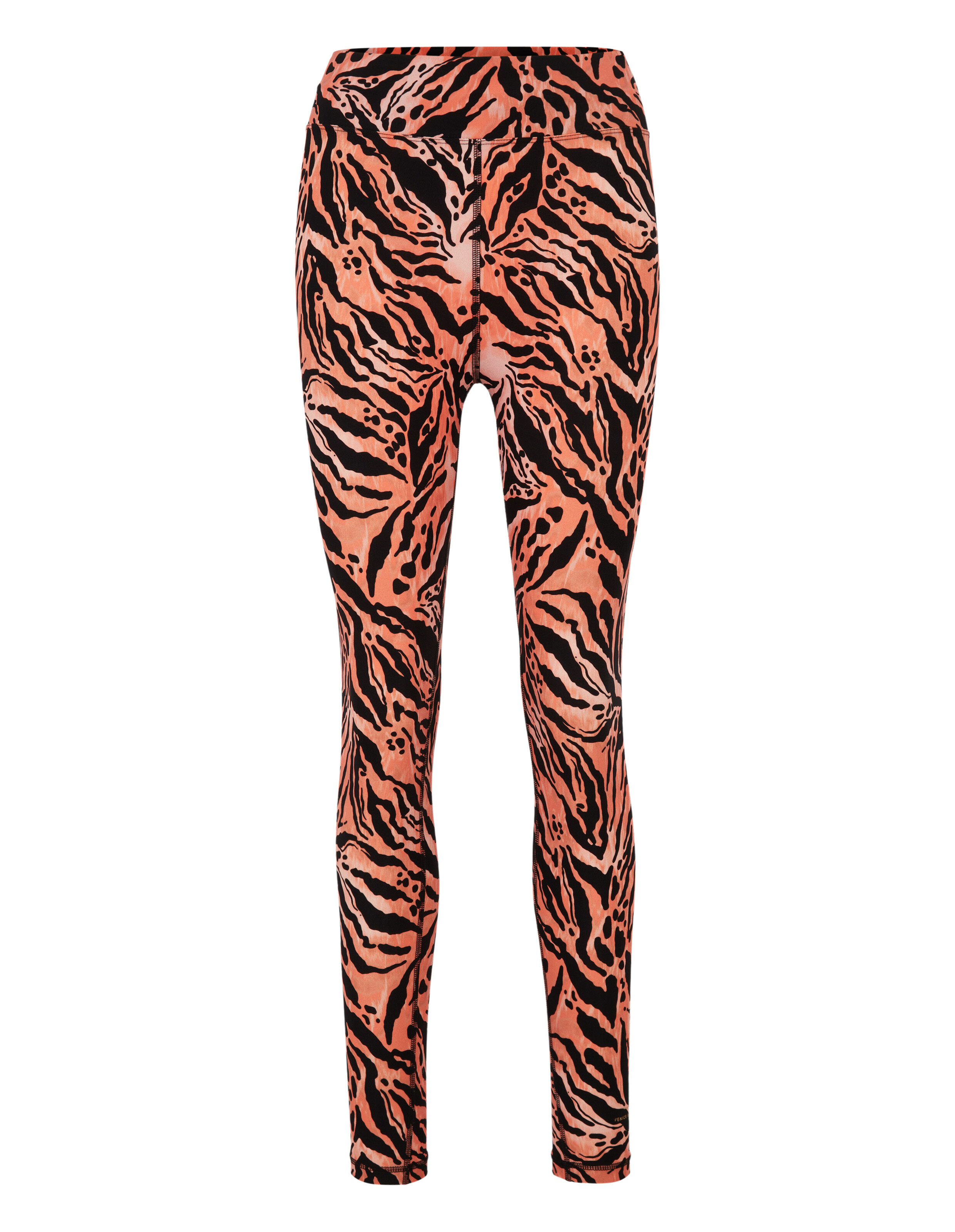 Stilvolle Leggings mit Tigermuster in Orange und Schwarz für Freizeitkleidung.