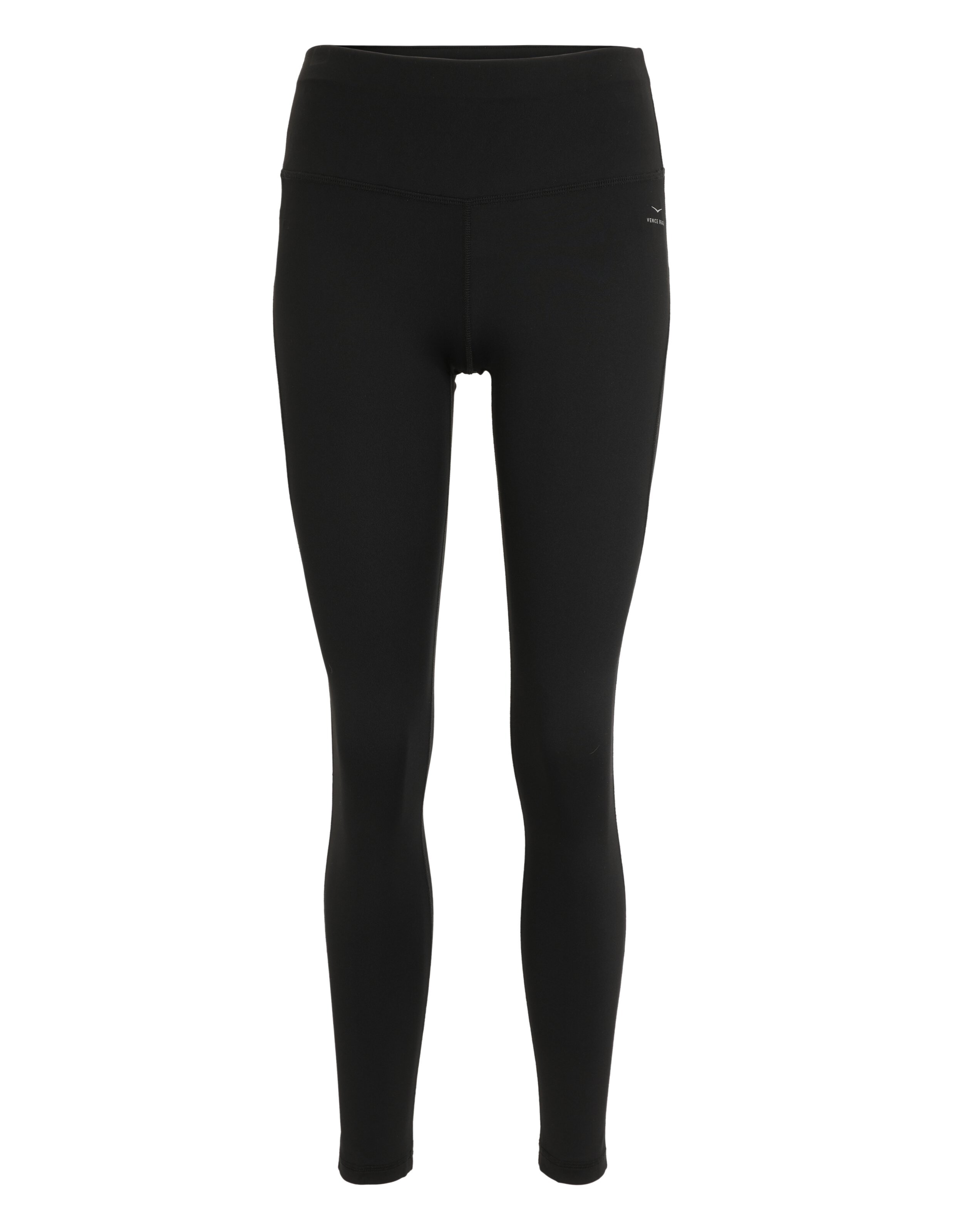 Schwarze Noma-Strumpfhose von Venice Beach mit hoher Taille für gemütliches, lässiges Faulenzen.