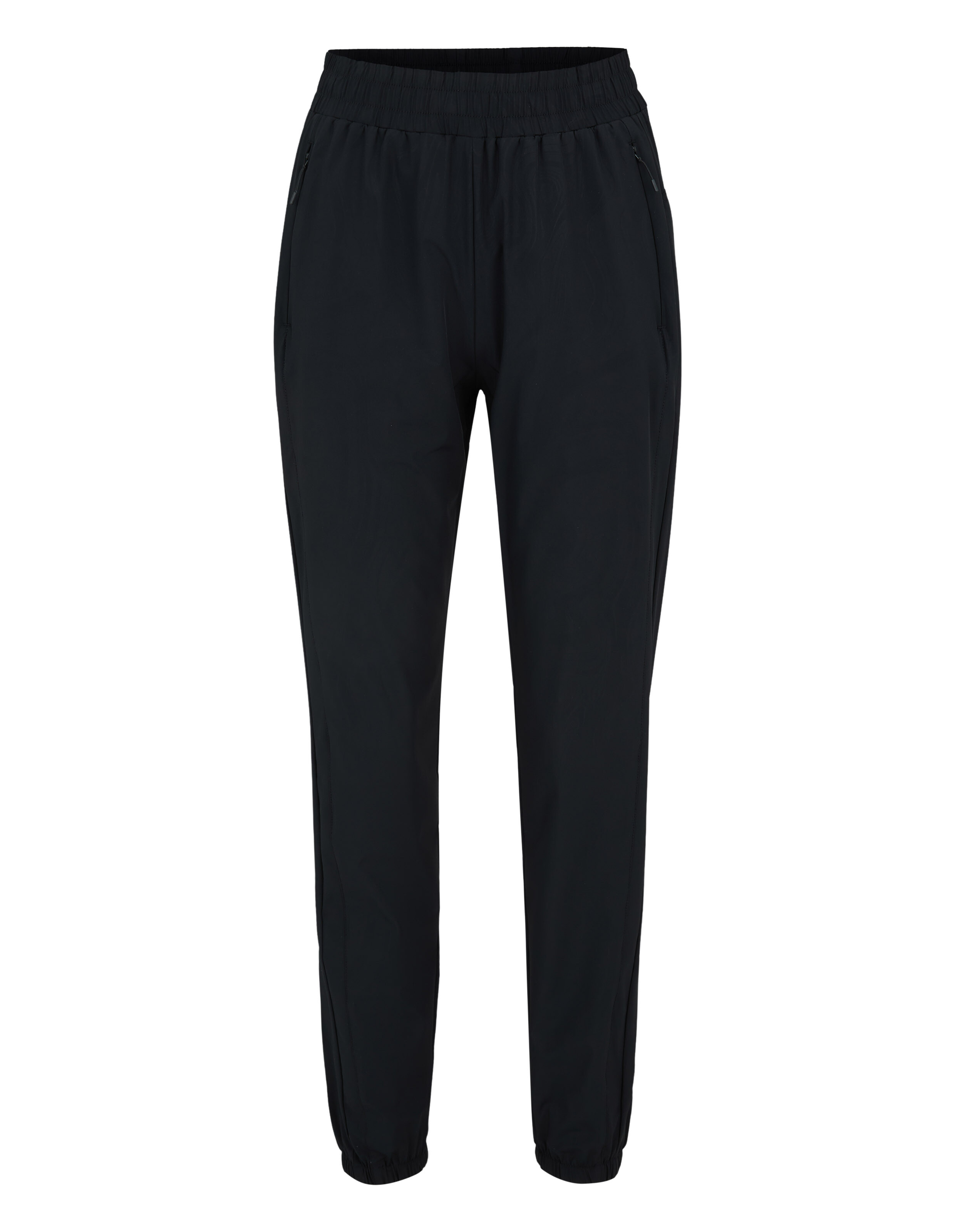 Schwarze, lässige Jogginghose mit elastischem Bund und Seitentaschen.