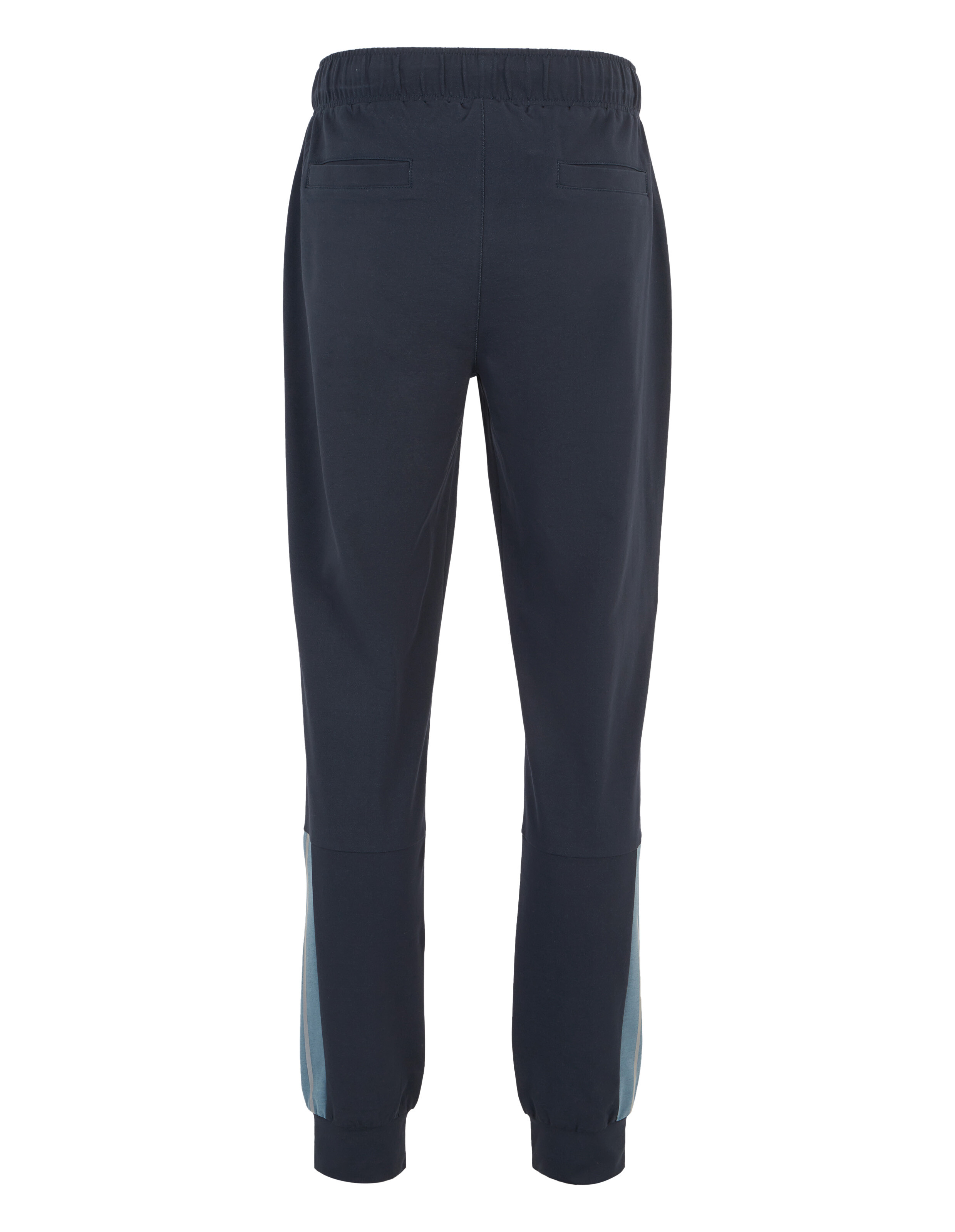 Marineblaue, lässige Jogginghose mit elastischem Bund und seitlichem Farbblockdetail.