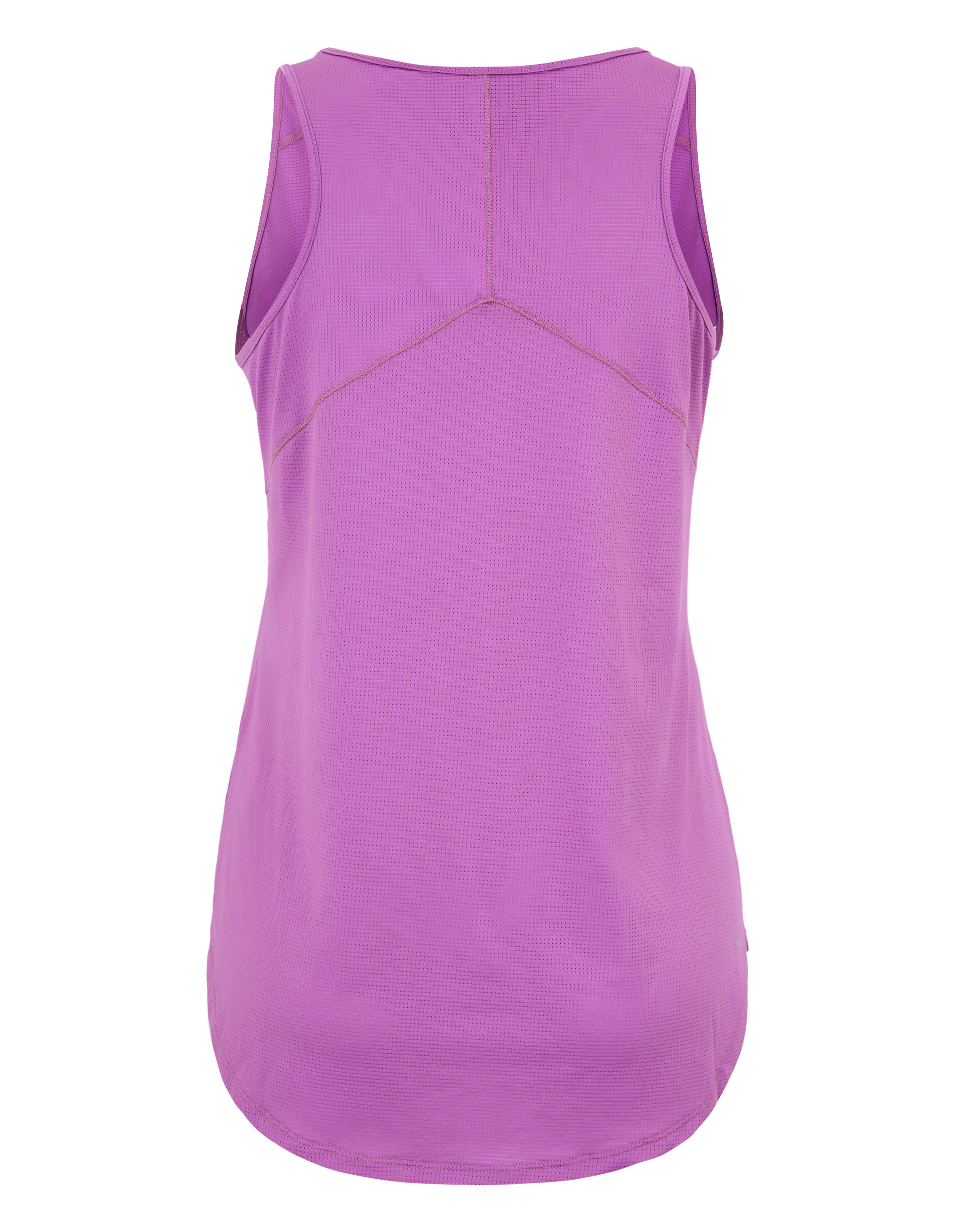 Rückansicht eines leichten lila Tanktops mit sportlichem Design.