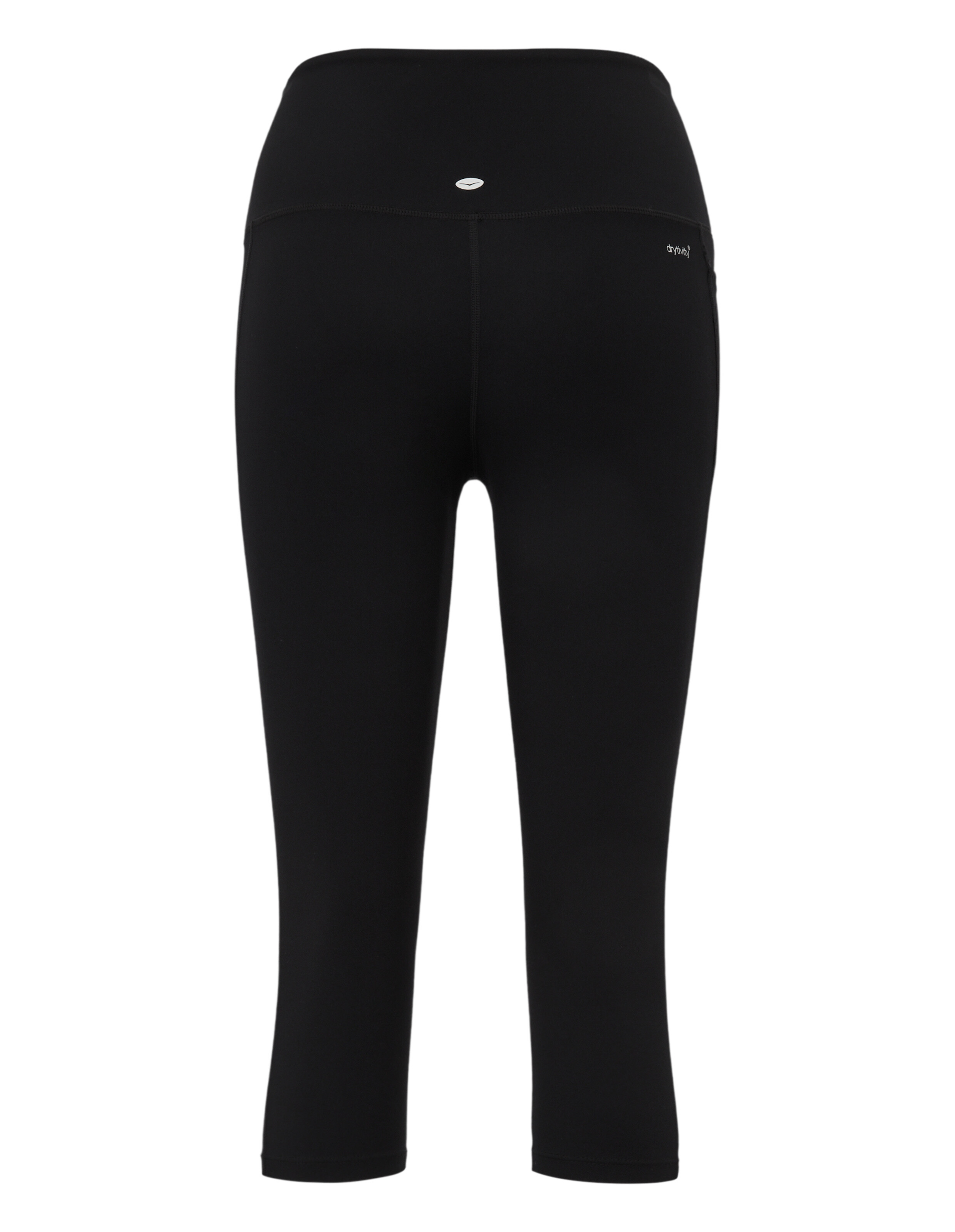 Rückansicht der schwarzen 3/4-Leggings „Venice Beach Amelia“ für Freizeitkleidung.